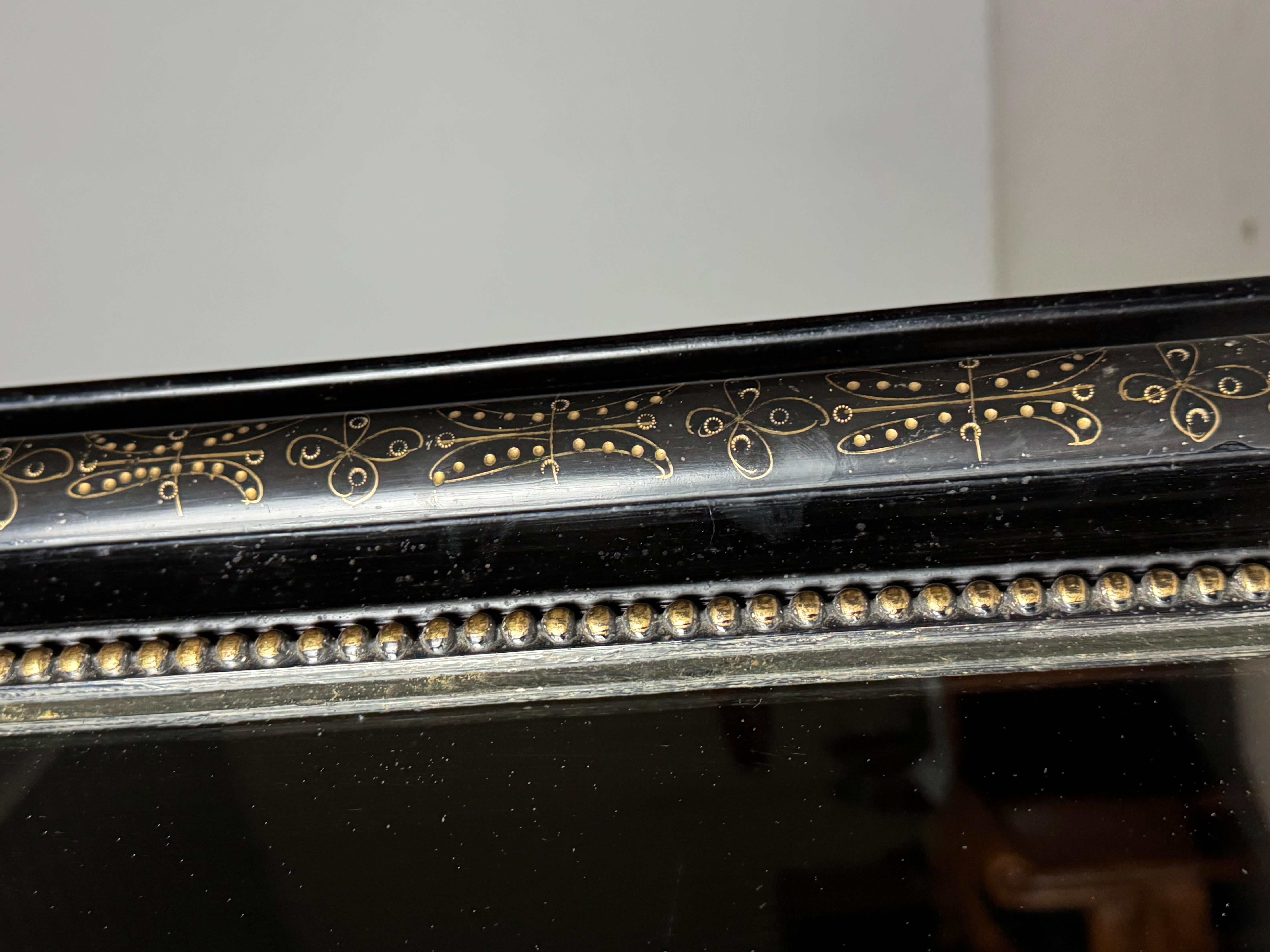 Specchio francese Louis Philippe, nero in vendita 3