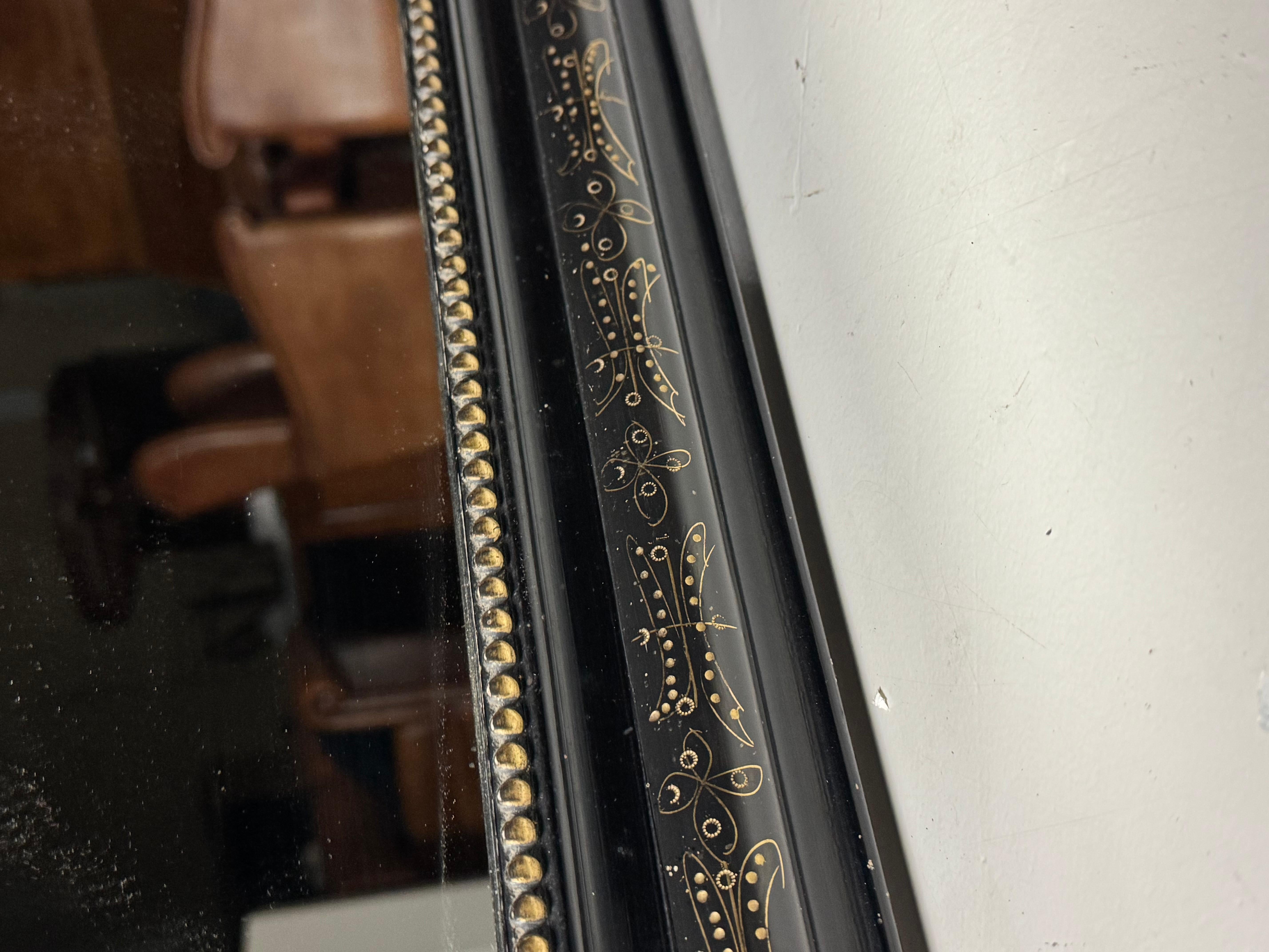 Specchio francese Louis Philippe, nero in vendita 4