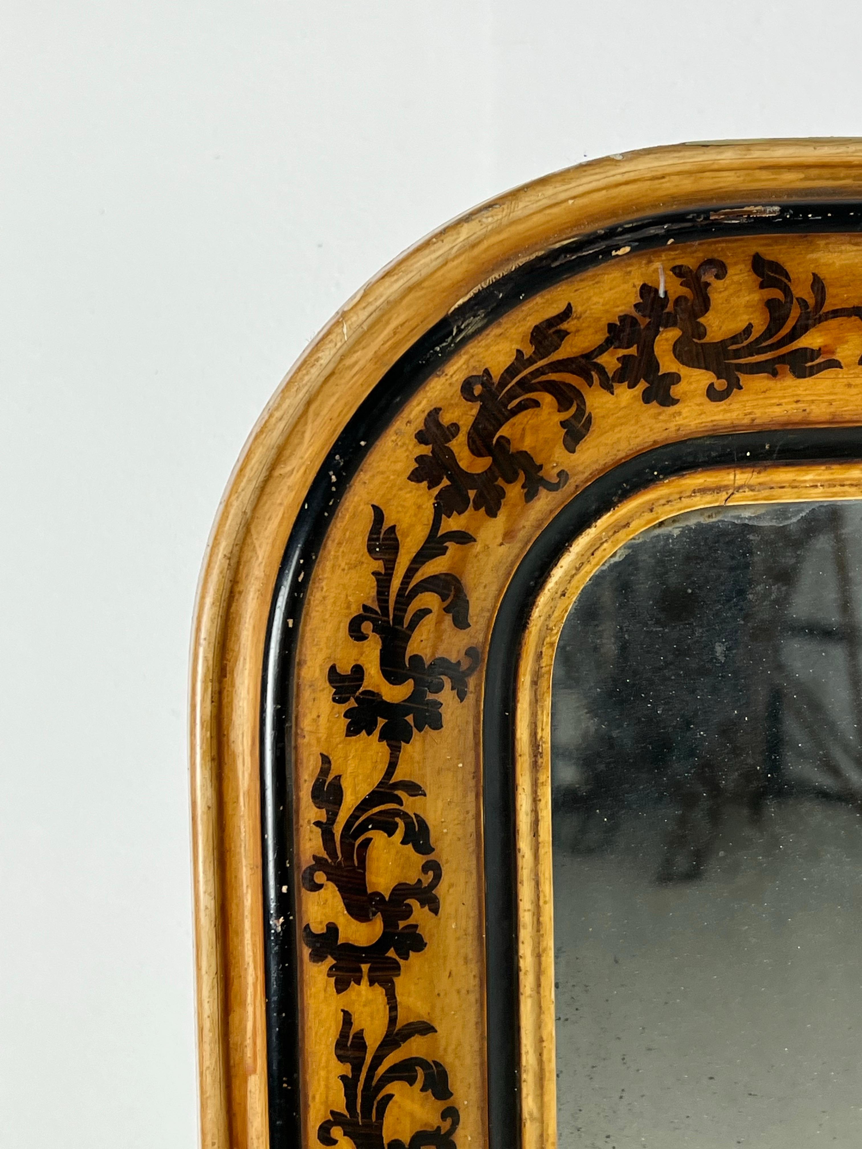 19th Century French Louis Philippe Mirror flower motive For Sale