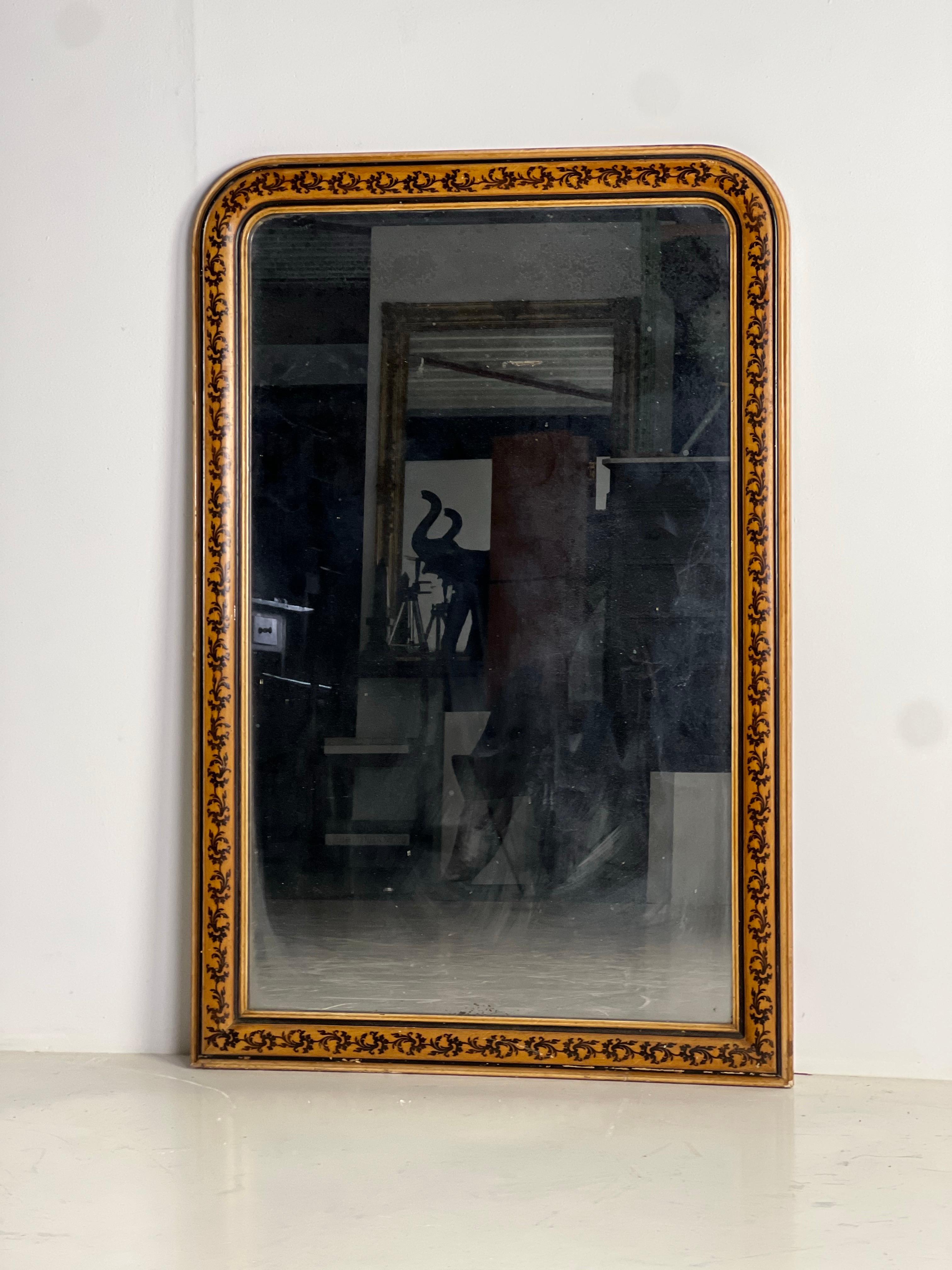 Plaster French Louis Philippe Mirror flower motive For Sale