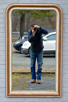French Louis Philippe Mirror Having Unusual Gilt Details