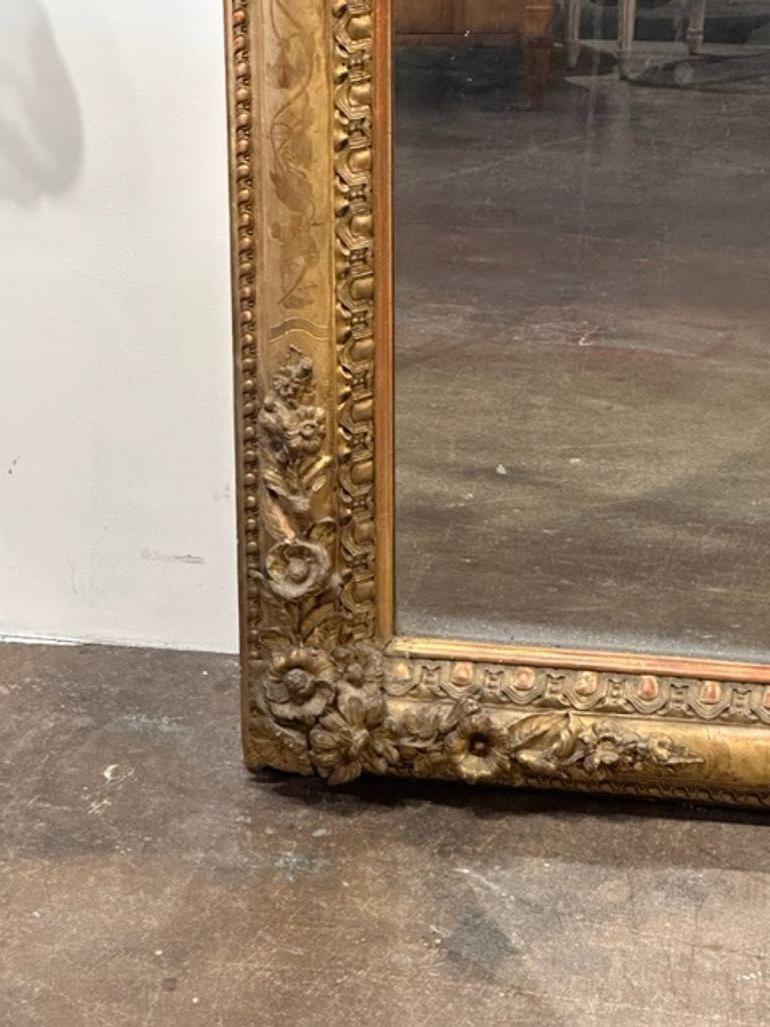 French Louis Philippe Mirror with Flowers For Sale 2