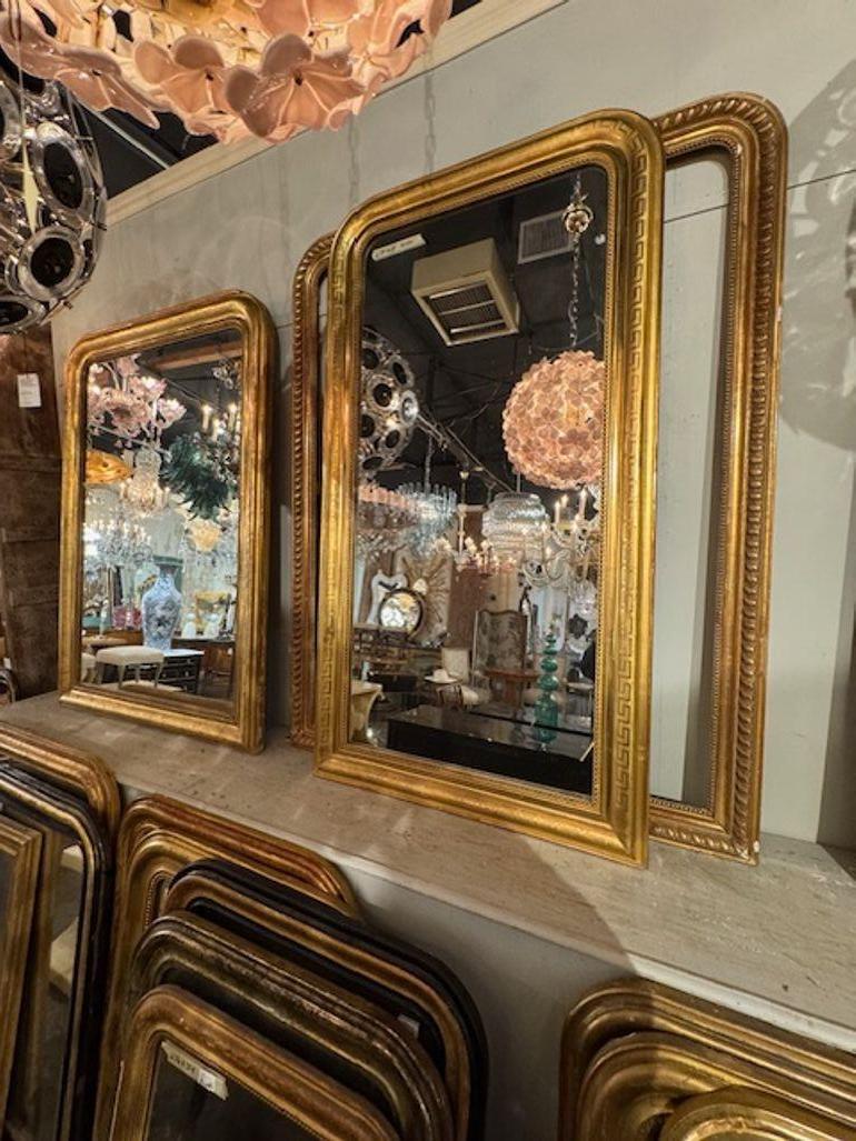 French Louis Philippe Mirror with Greek Pattern In Good Condition For Sale In Dallas, TX
