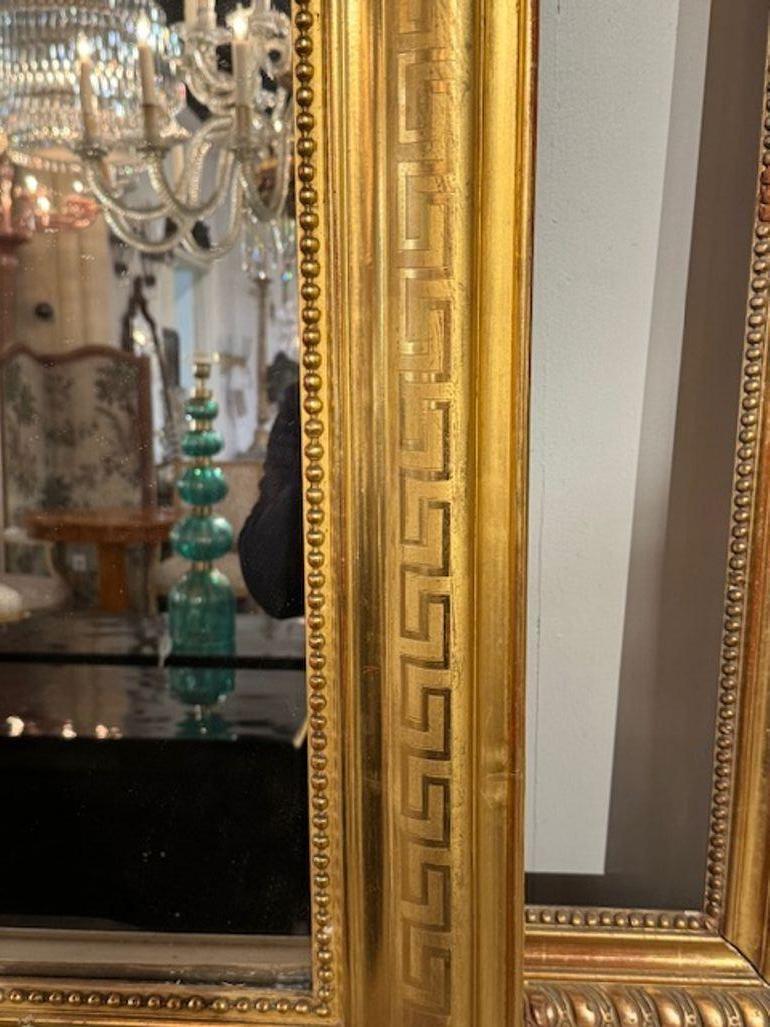 Mid-19th Century French Louis Philippe Mirror with Greek Pattern For Sale