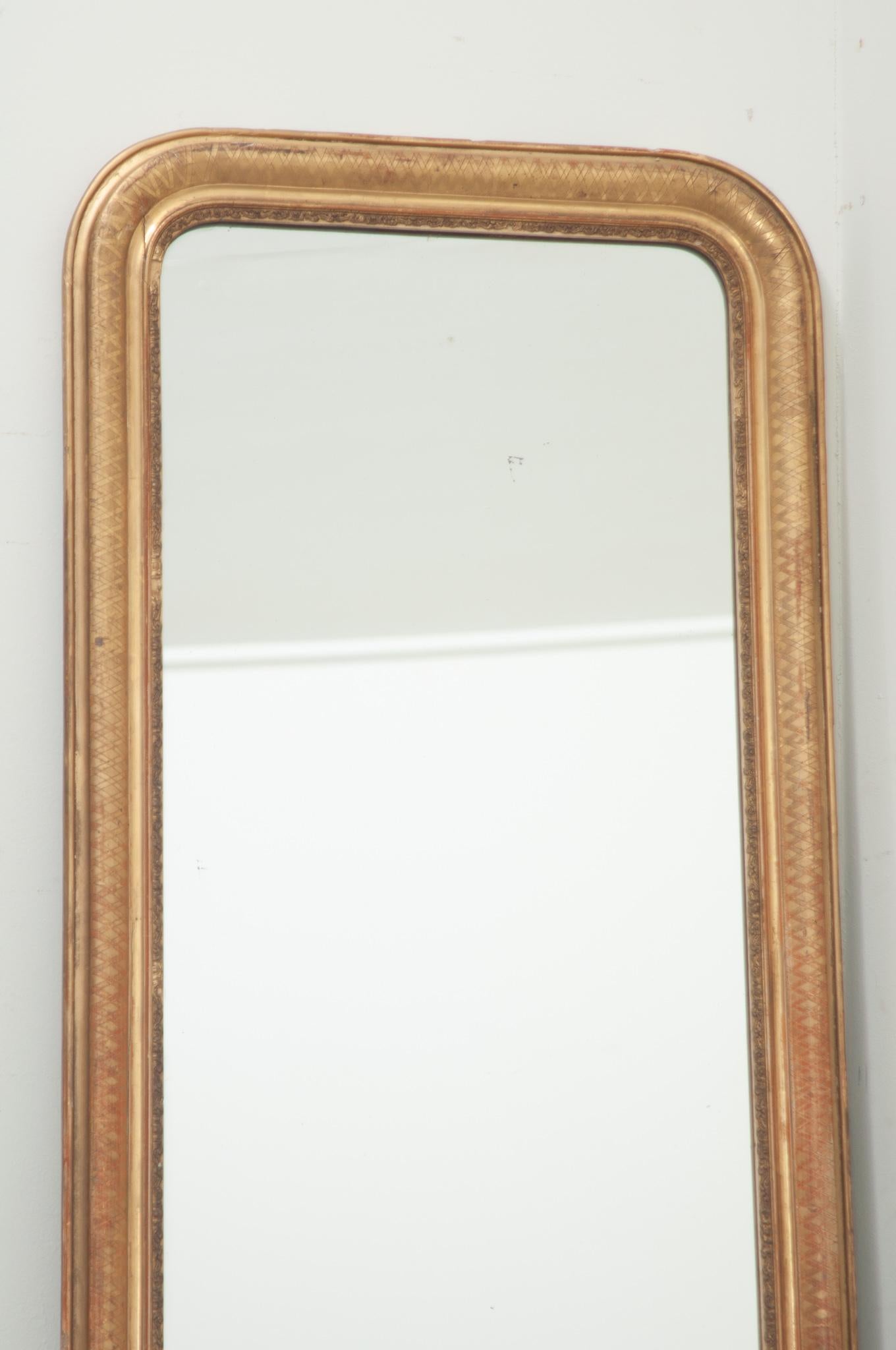 French Louis Philippe Narrow Dressing Mirror For Sale 4