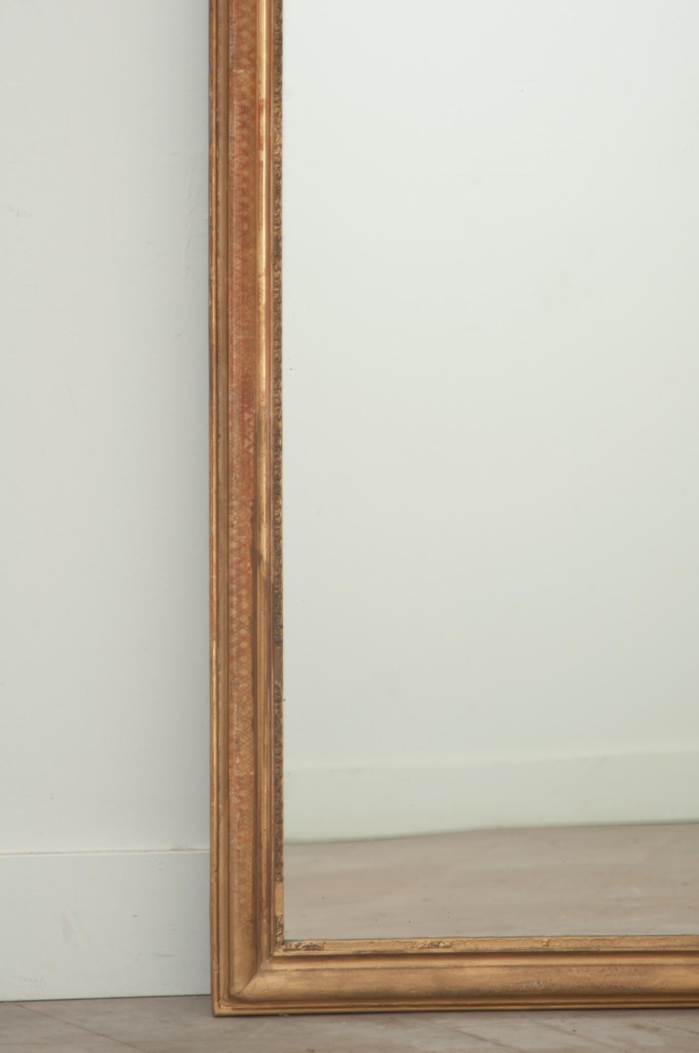 French Louis Philippe Narrow Dressing Mirror In Good Condition In Baton Rouge, LA
