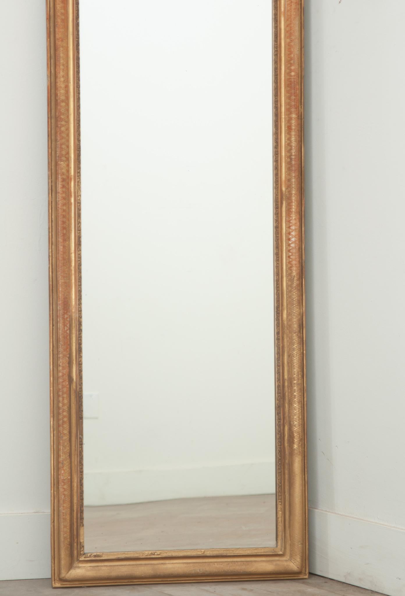 French Louis Philippe Narrow Dressing Mirror For Sale 2