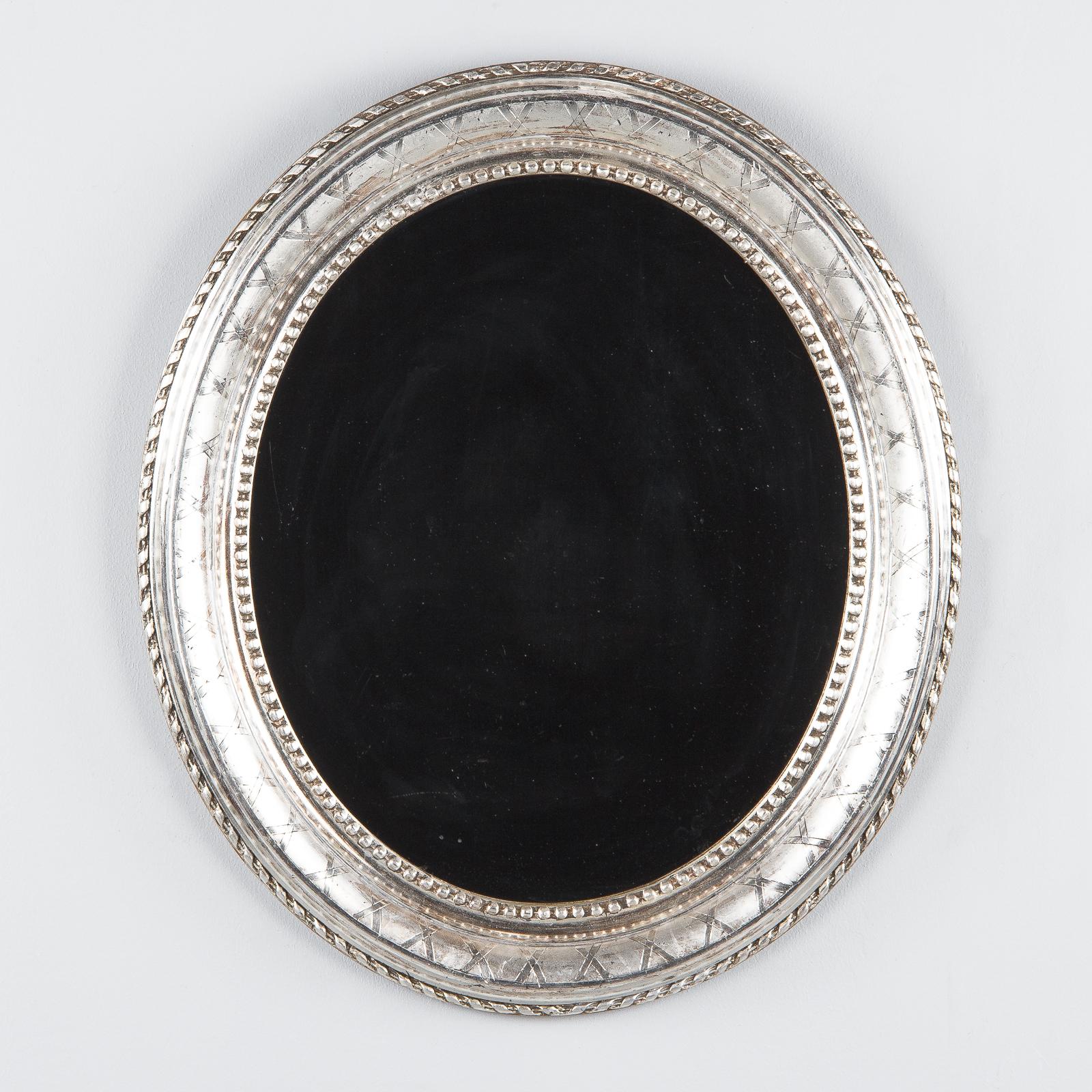 French Louis Philippe Oval Silver Leaf Mirror, 1850s 7