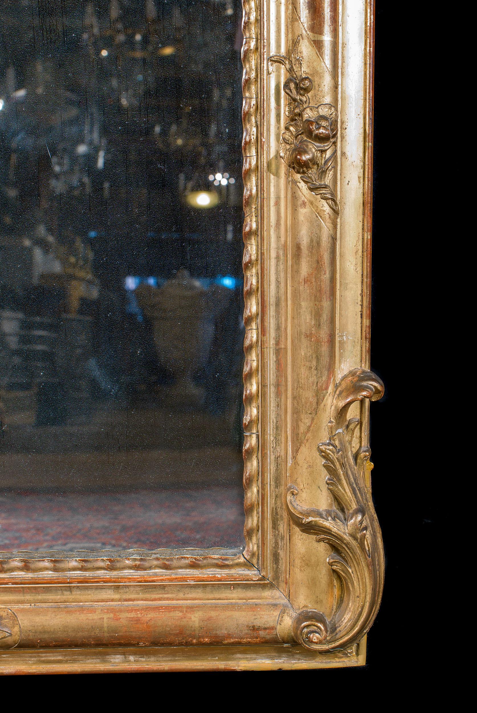 French Louis Philippe Overmantel Mirror In Good Condition In London, GB
