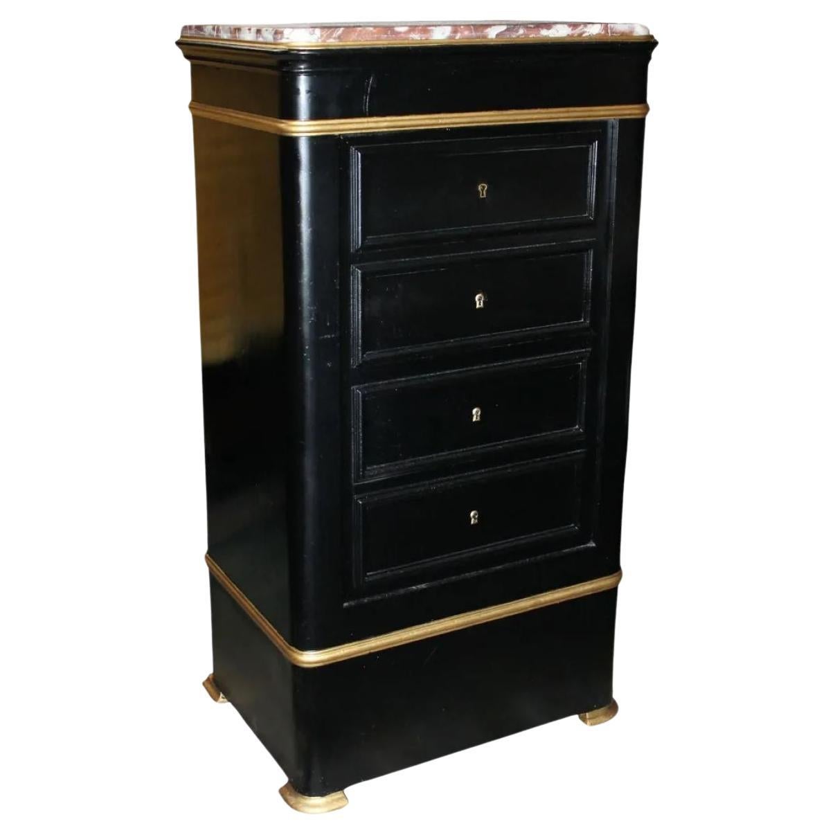 French Louis Philippe Painted Safe With Marble Top