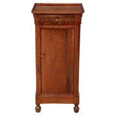 French Louis Philippe Period Antique Walnut Nightstand Cabinet