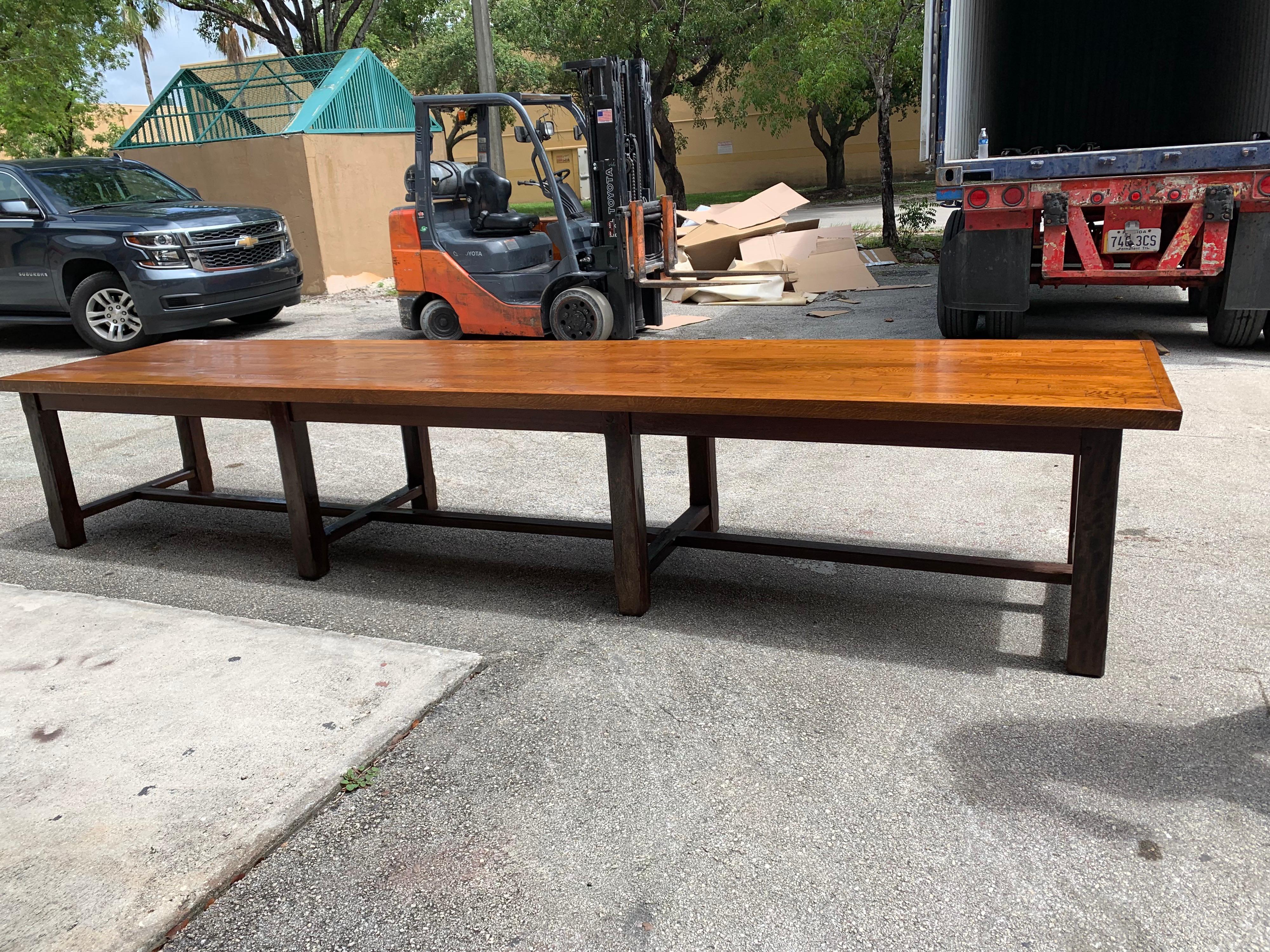 Early 20th Century French Louis Philippe Period Chateau Monastery Dining Table, 19th Century For Sale