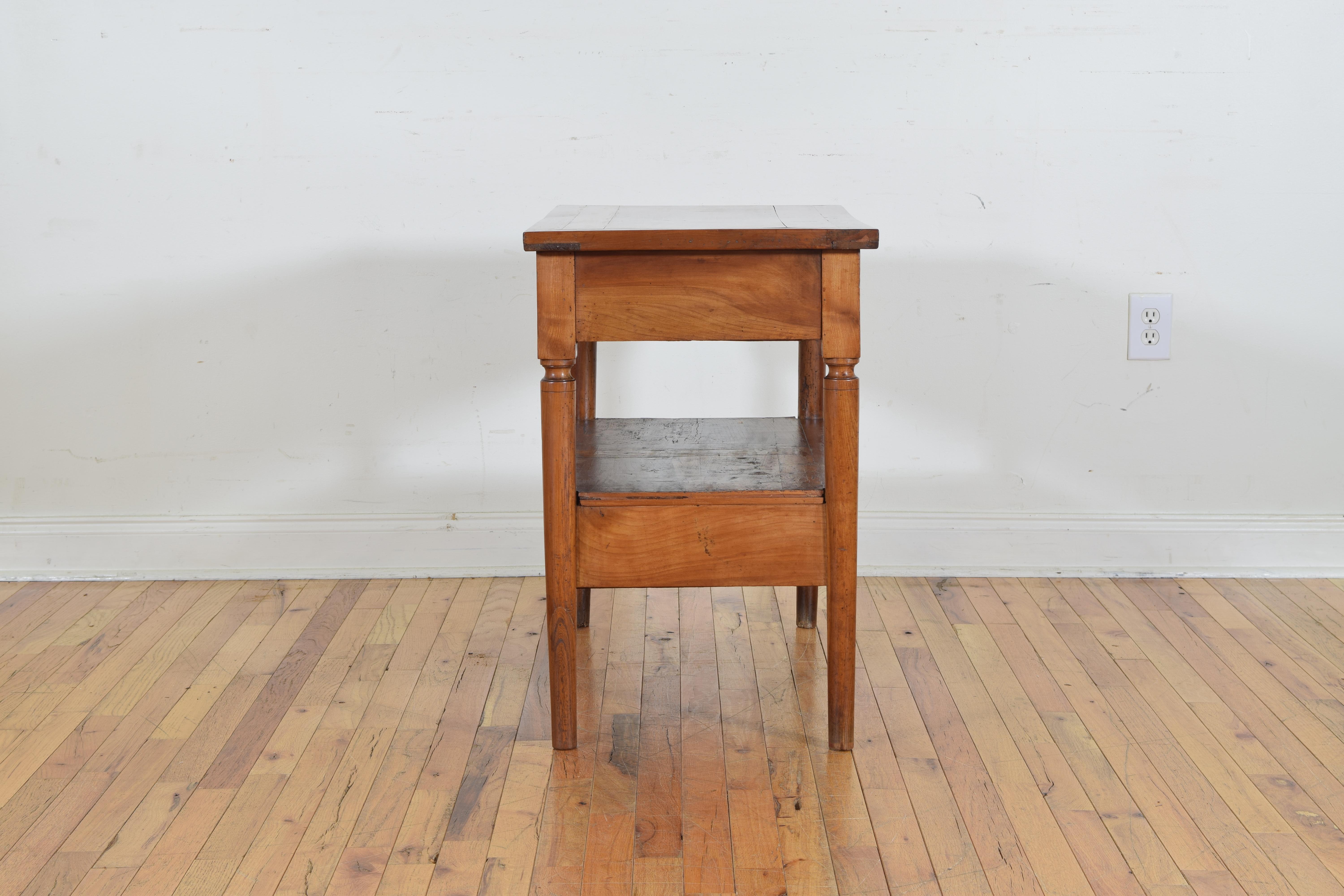 French Louis Philippe Period Cherrywood 4-Drawer Side Table In Excellent Condition In Atlanta, GA