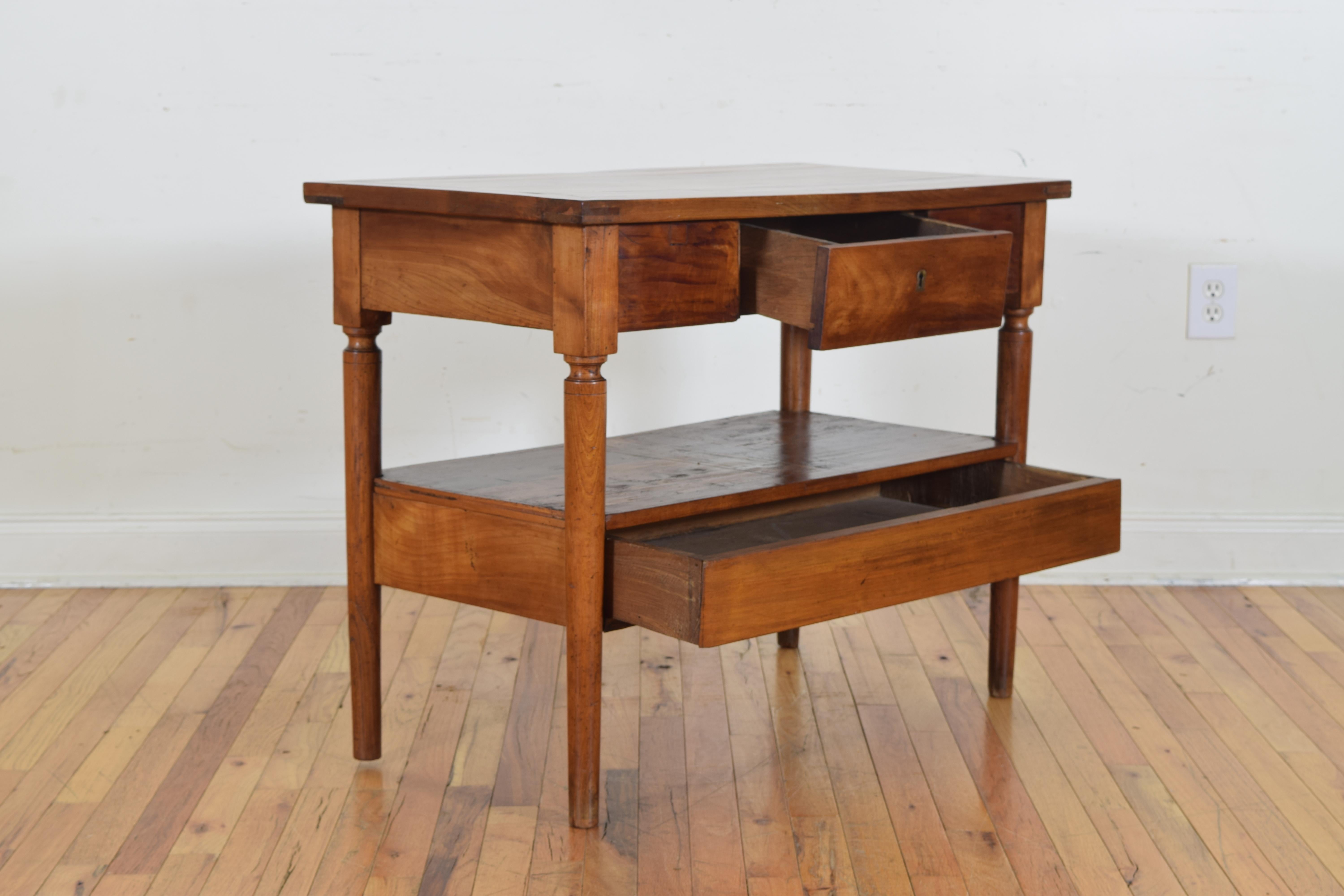 19th Century French Louis Philippe Period Cherrywood 4-Drawer Side Table