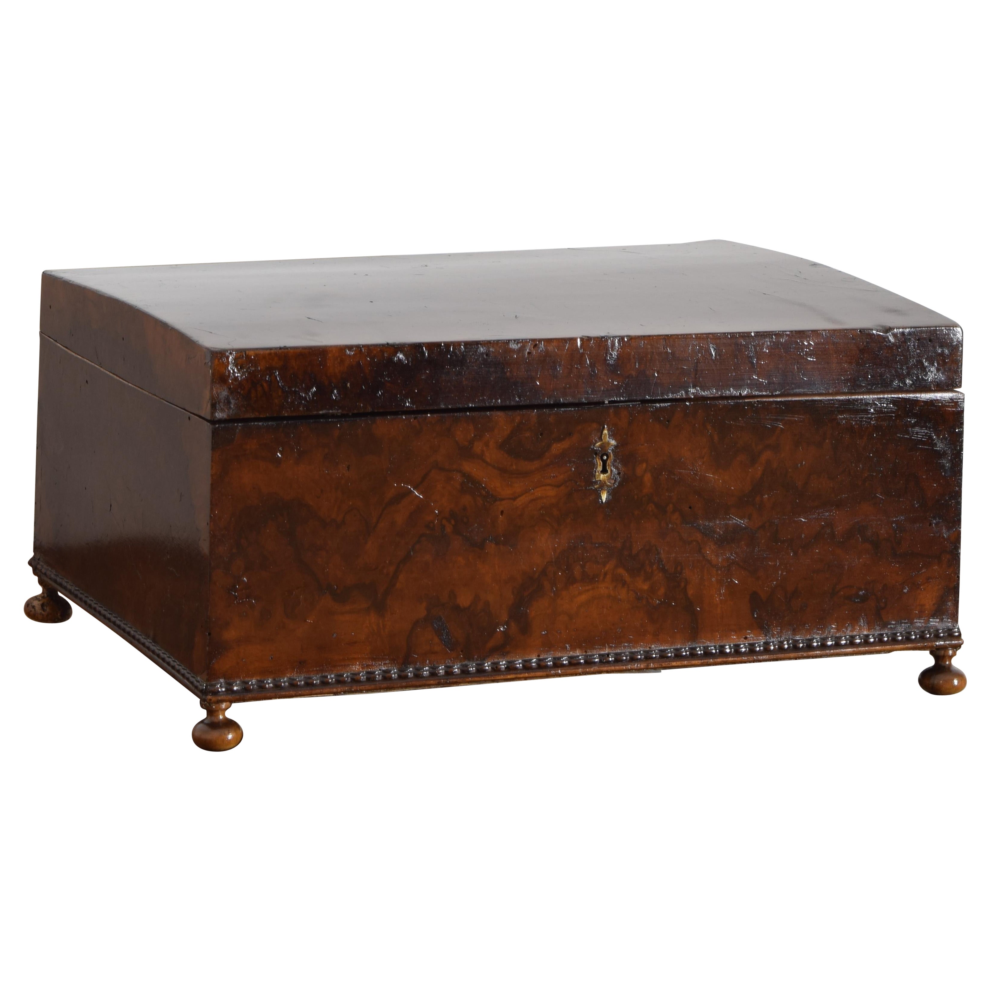 French Louis Philippe Period Dark Walnut Vennered 1-Drawer Box, ca. 1835