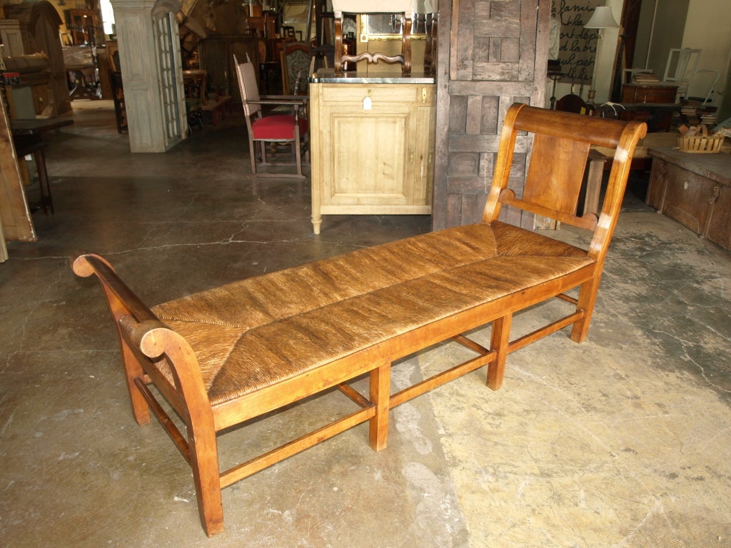 A very handsome French Louis Philippe Period daybed with a wonderful rush seat. A casual yet elegant accent piece.

  