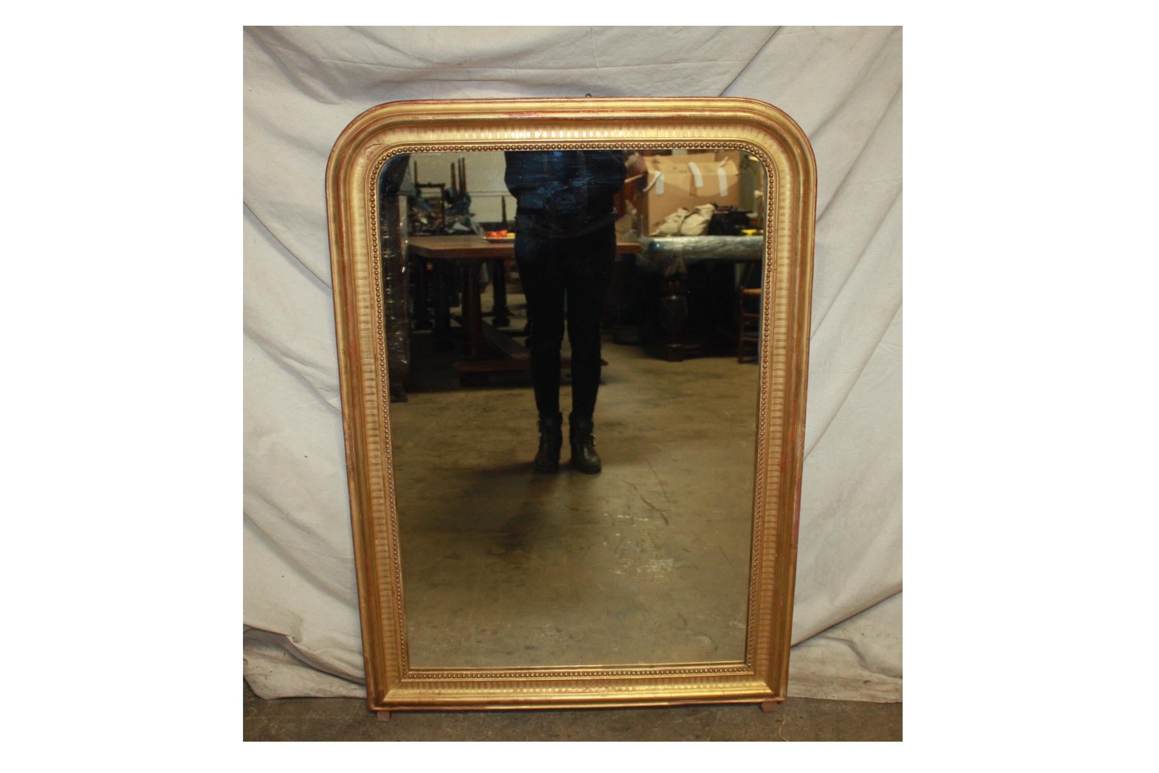 French Louis-Philippe period gilt mirror.