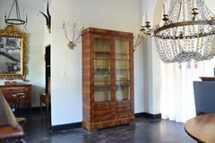 French Louis Philippe Period Light Walnut Glass-Front Bookcase, ca. 1835