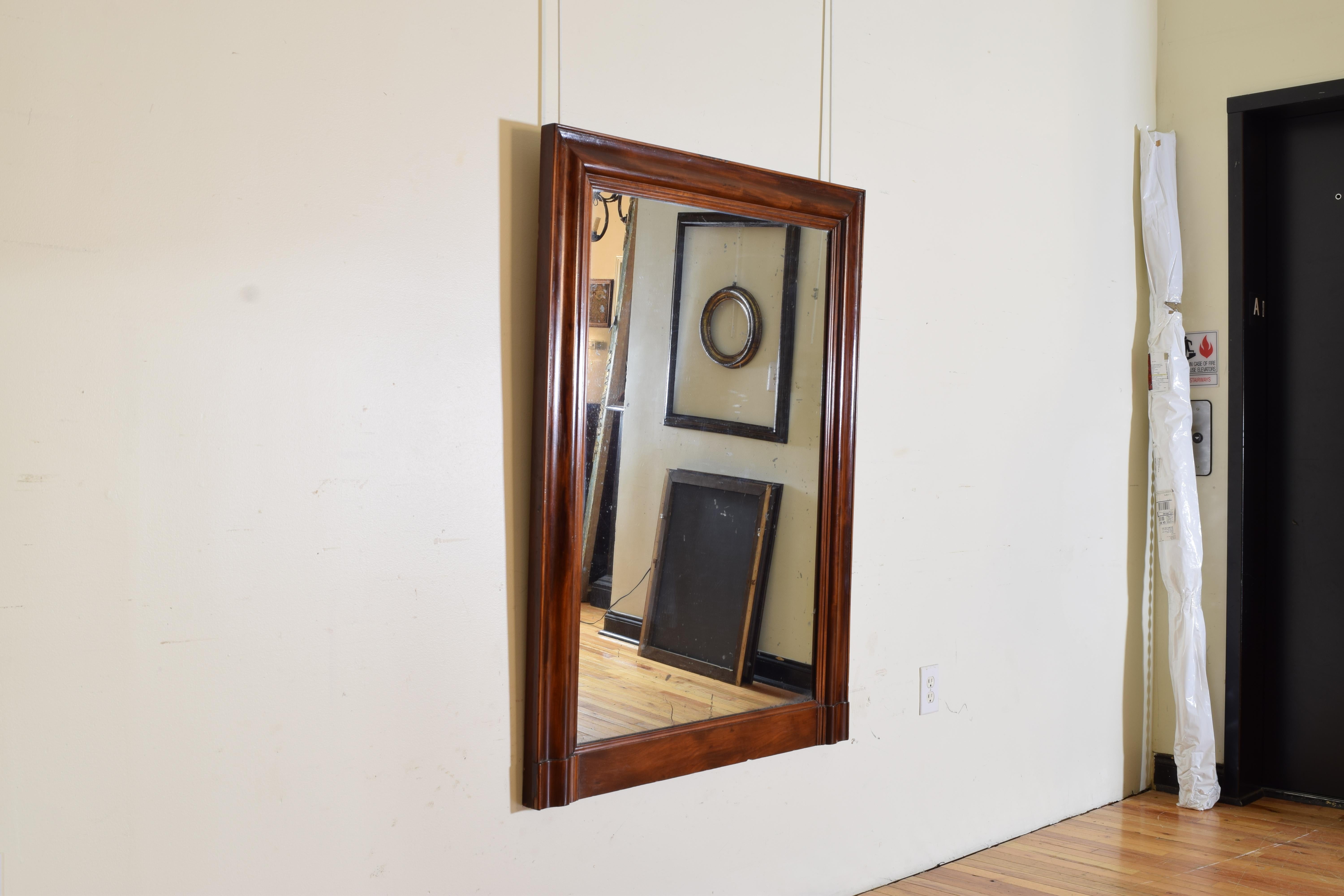 French Louis Philippe Period Shaped Cherrywood Wall Mirror, 2ndq 19th Century In Good Condition In Atlanta, GA