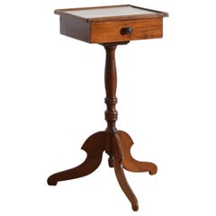 French Louis Philippe Period Walnut 1-Drawer Side Table, ca. 1835