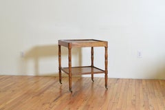 French Louis Philippe Period Walnut 2-Tier Table on Casters, Mid-19th Century
