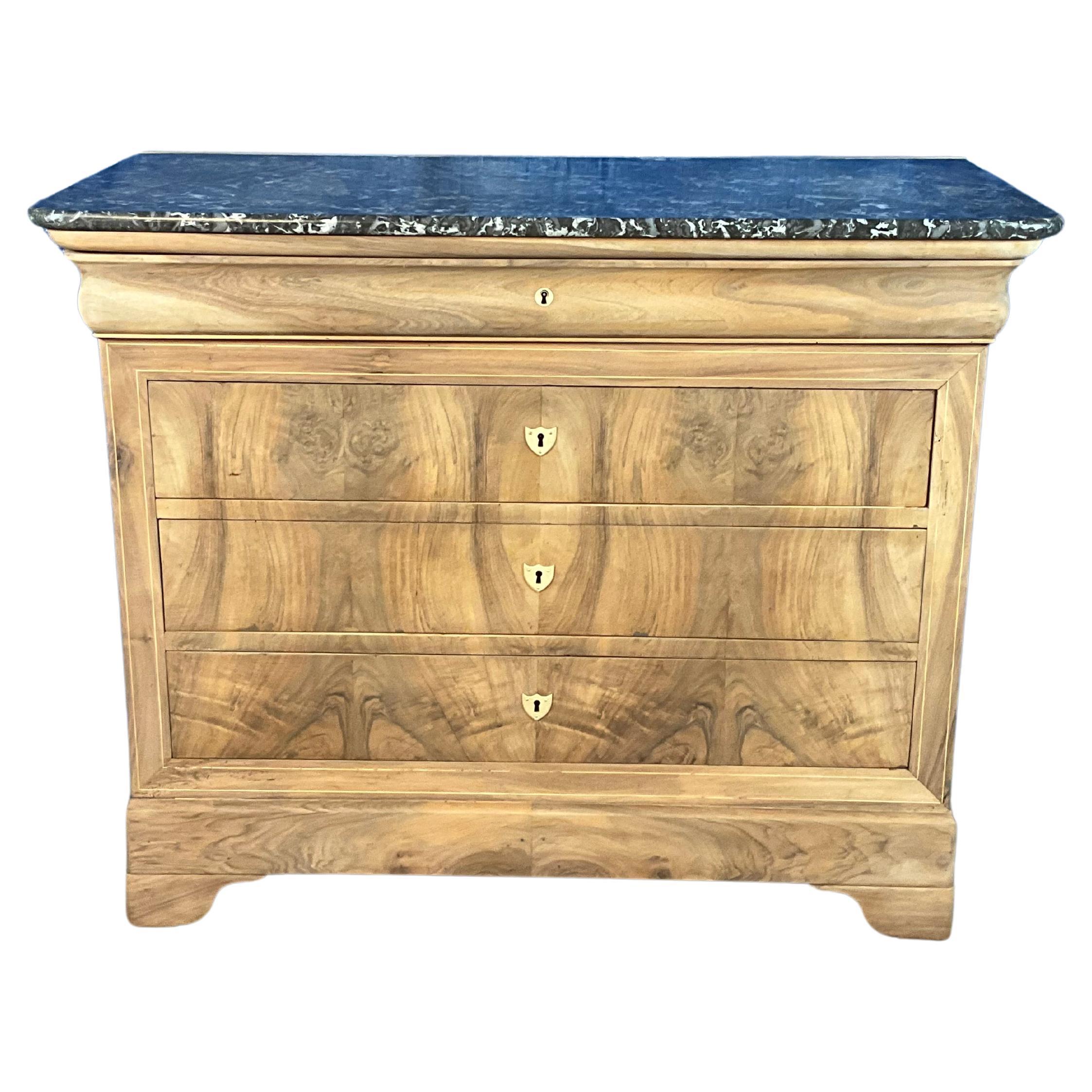 French Louis Philippe period walnut bleached commode
