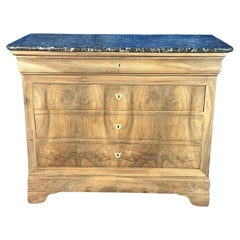 Antique French Louis Philippe period walnut bleached commode