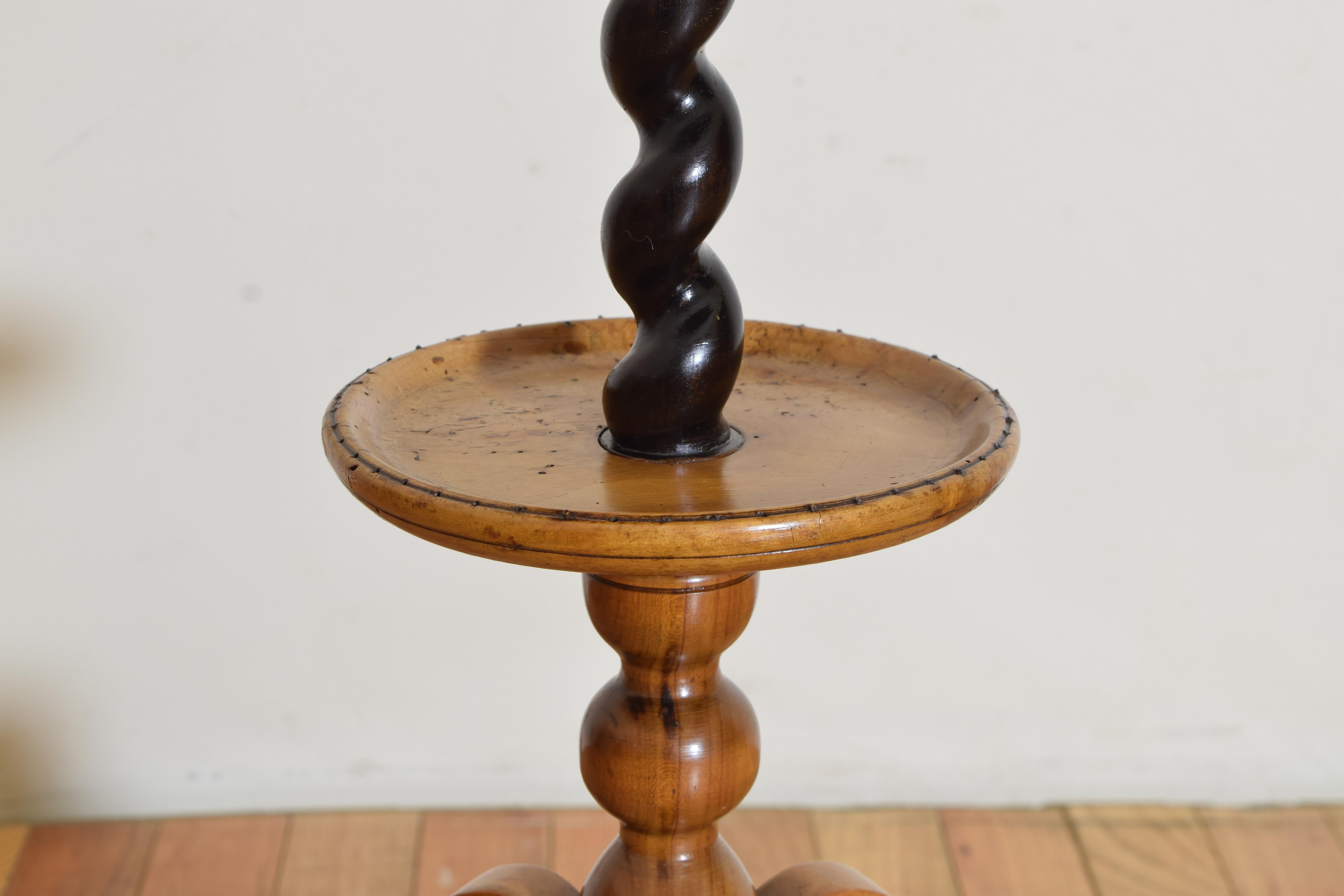 French Louis Philippe Period Walnut & Ebonized Spiral Twist Table, circa 1835 1