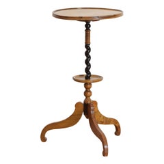 French Louis Philippe Period Walnut & Ebonized Spiral Twist Table, circa 1835