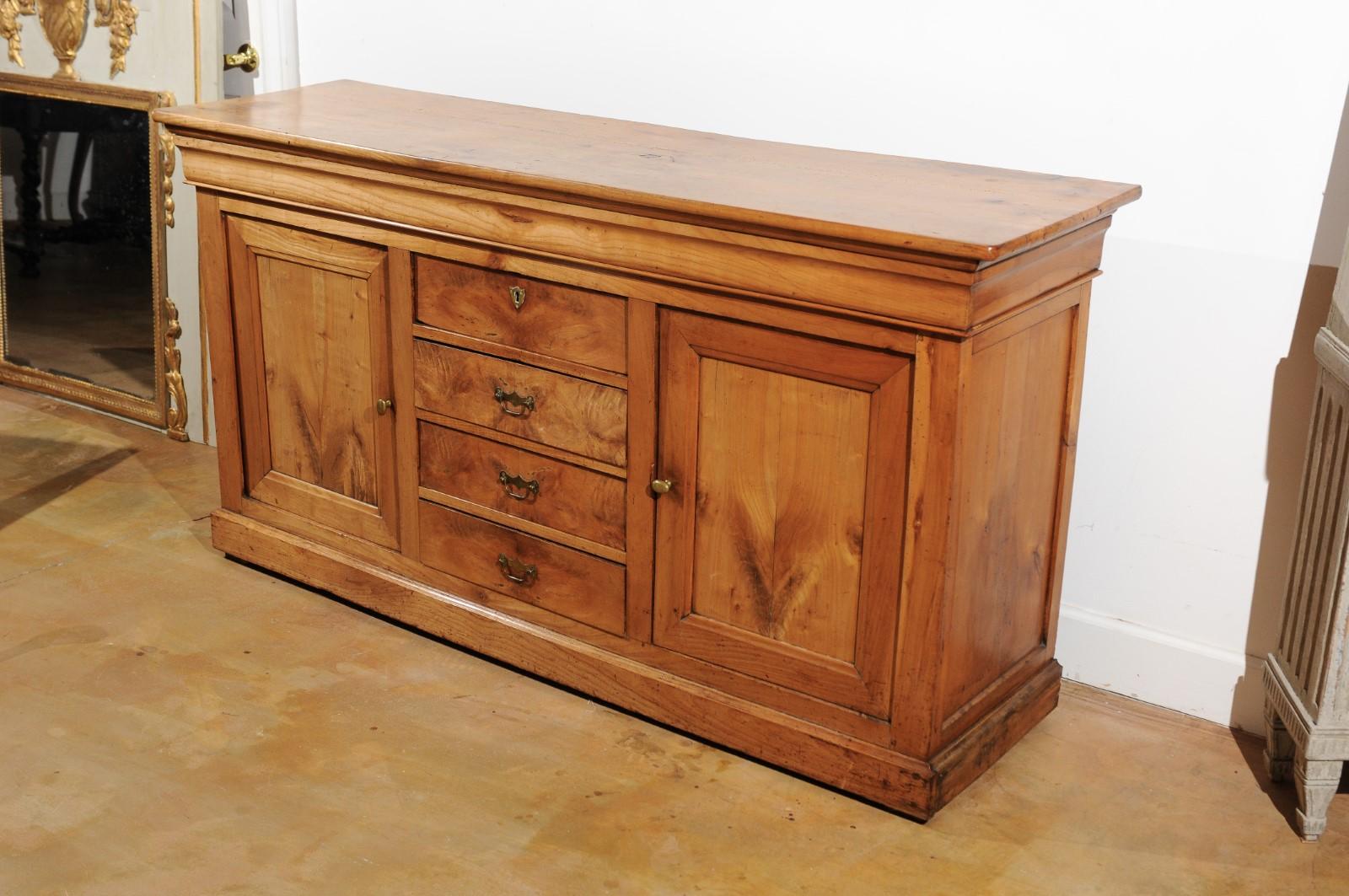 French Louis-Philippe Period Walnut Enfilade with Doors and Drawers, circa 1850 5