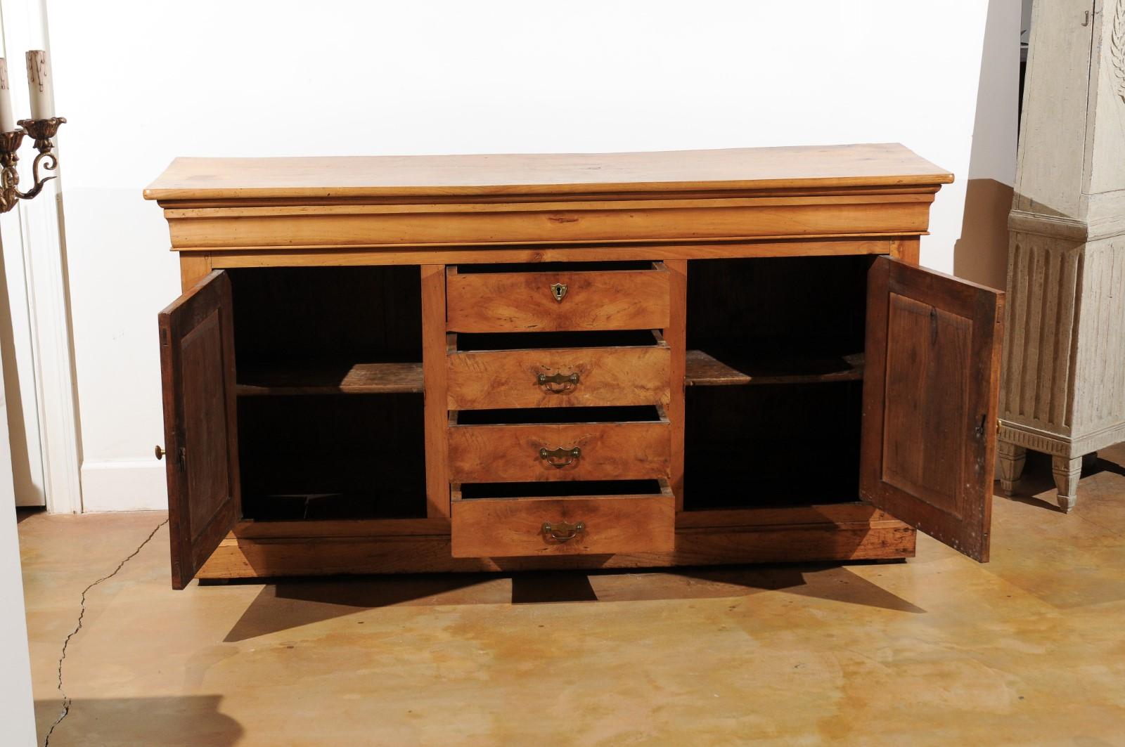 French Louis-Philippe Period Walnut Enfilade with Doors and Drawers, circa 1850 2