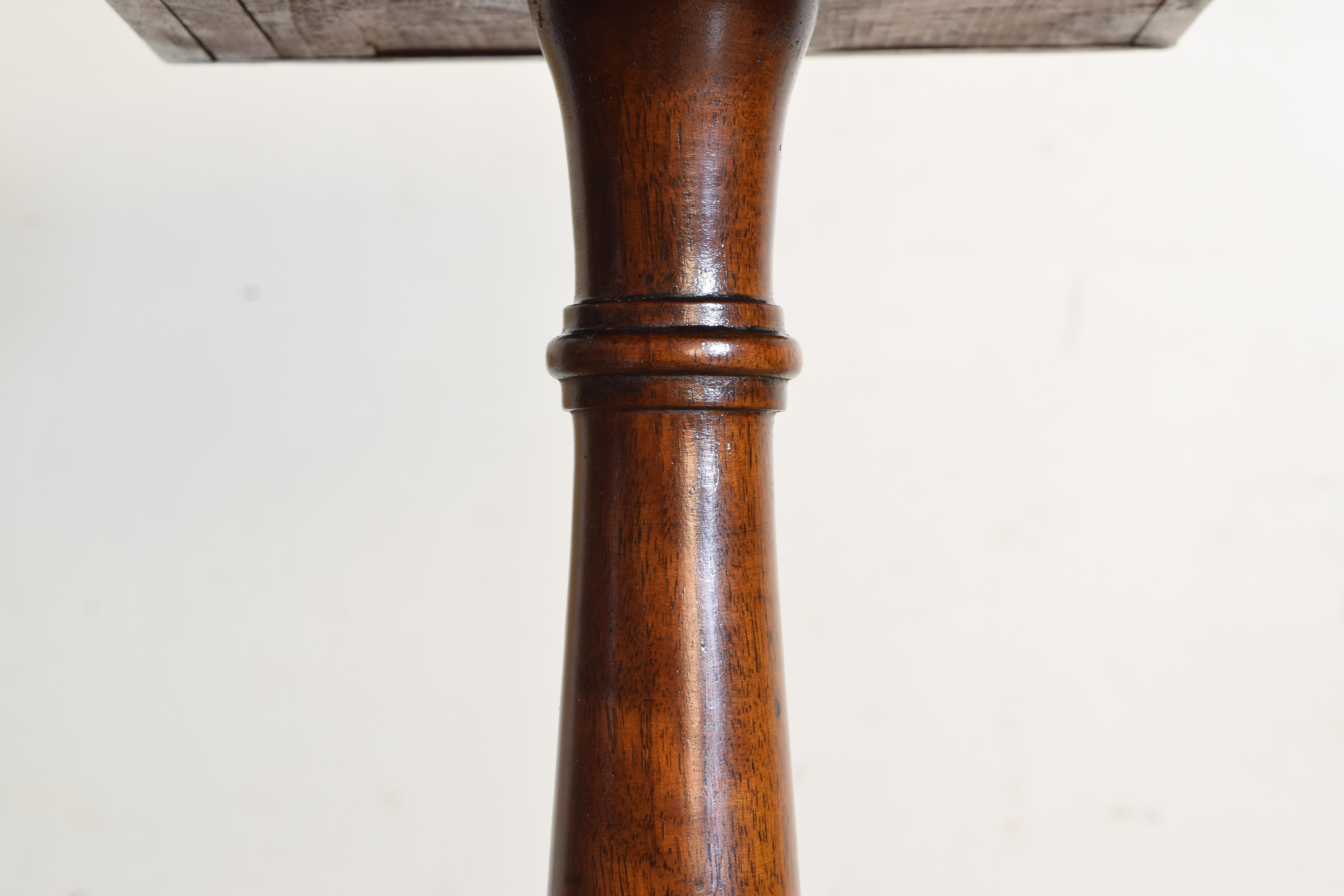 French Louis Philippe Period Walnut and Inlaid 1-Drawer Pedestal Table 5