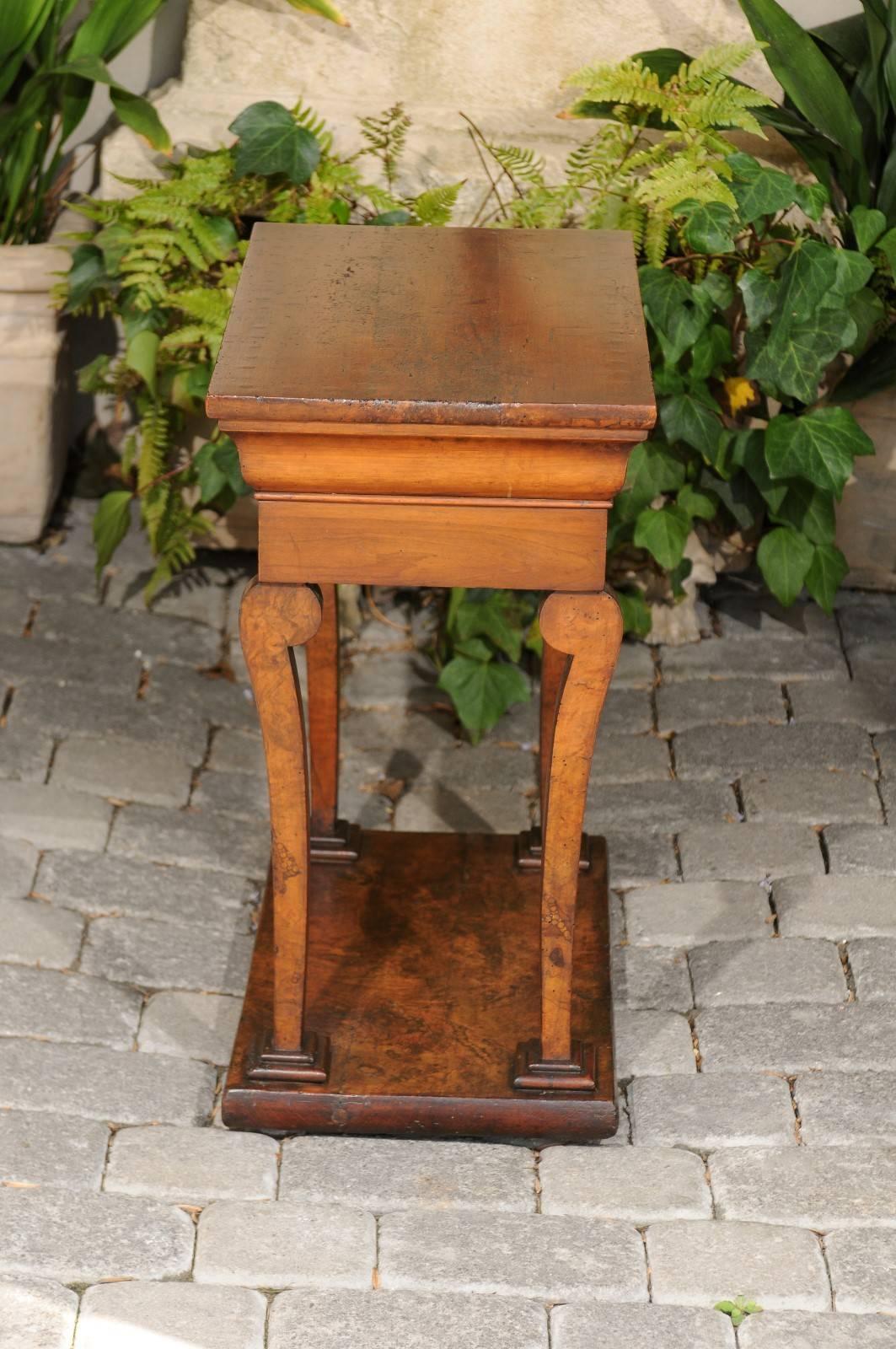 French Louis-Philippe Period Walnut Side Table with Scrolled Legs, circa 1850 3
