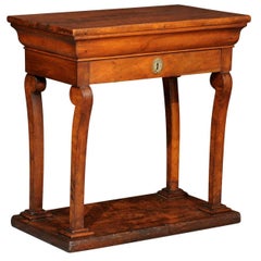 French Louis-Philippe Period Walnut Side Table with Scrolled Legs, circa 1850