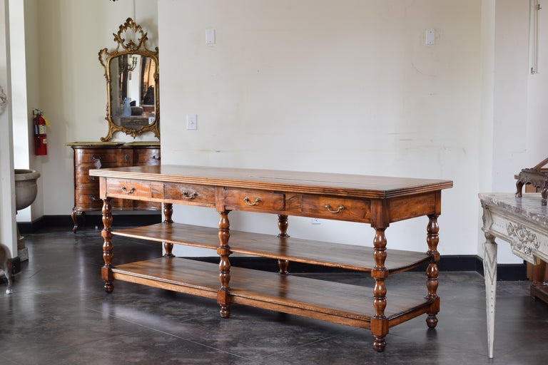 French Louis Philippe Period Walnut Tiered 4-Drawer Table de Drapier ...