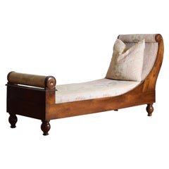 Französisch Louis Philippe Periode Nussbaum & gepolstert Recamier / Daybed, 2ndq 19.
