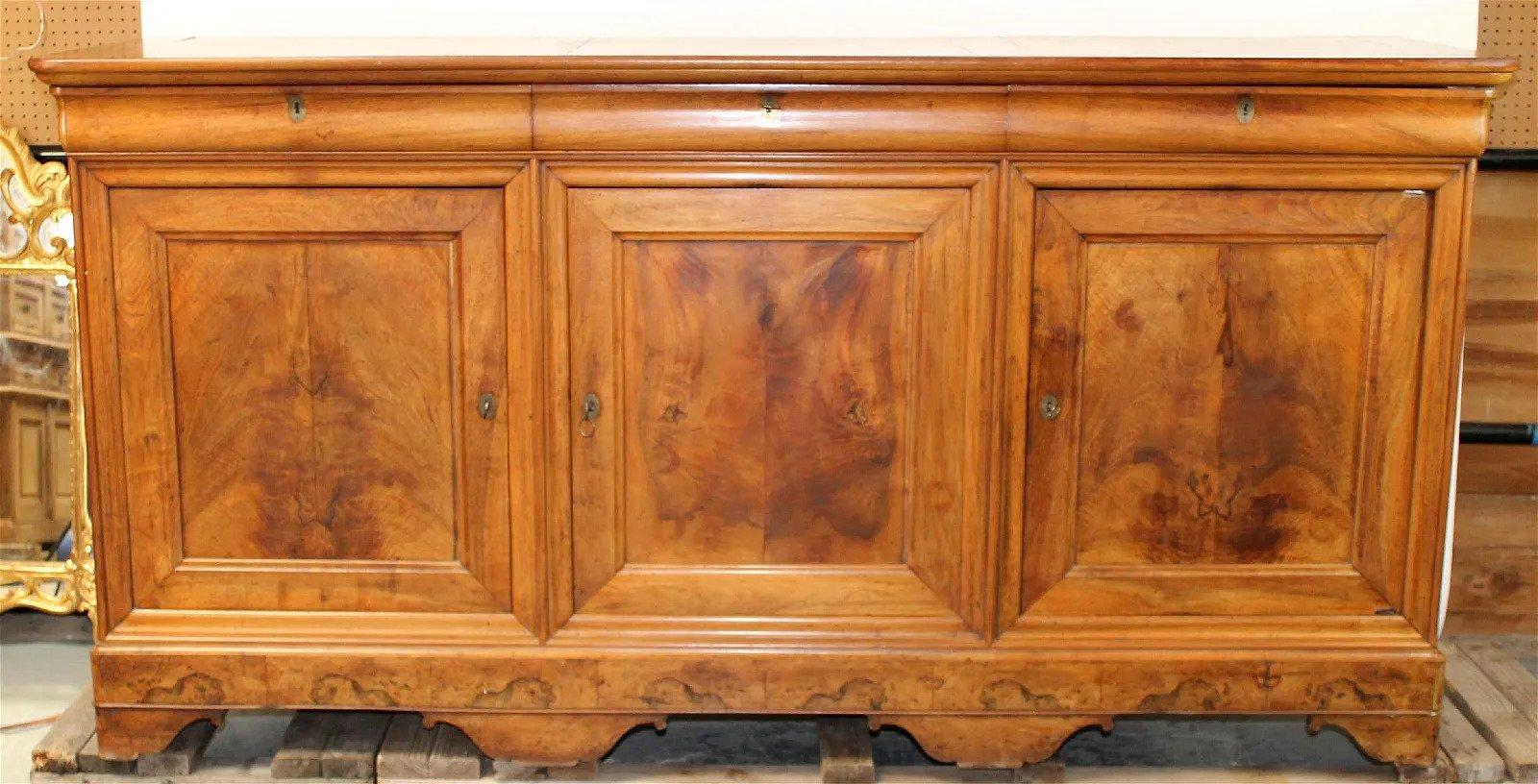 Walnut French Louis Philippe Sideboard For Sale