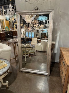 French Louis Philippe Silver Leaf Rectangular Mirror