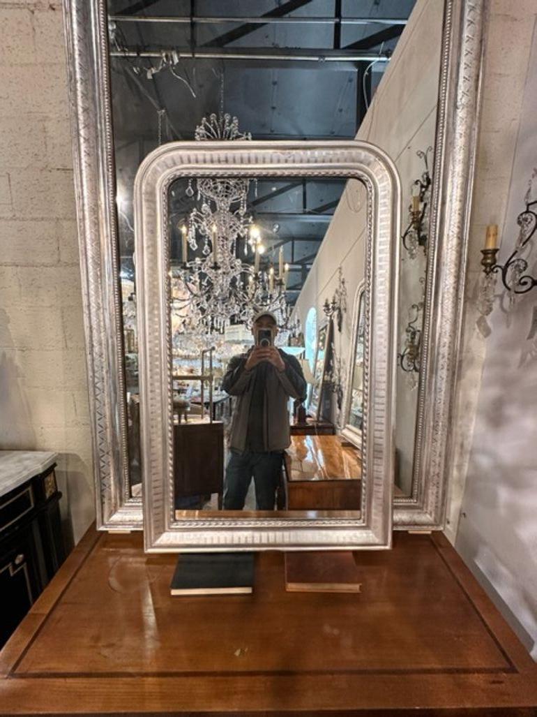 Gorgeous French Louis Philippe mirrors with a line pattern and a braided inner border. Adds a very stylish touch! Note: These are priced per item 2 available.