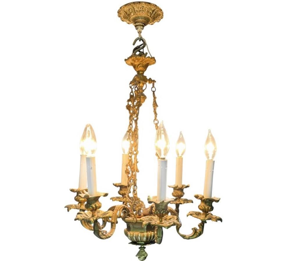 French Louis Philippe Six-Light Chandelier In Good Condition For Sale In New York, NY