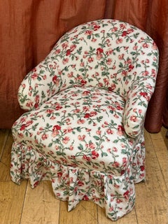 French Louis-Philippe Crapaud Style Slipper Chair in Soane Glazed Linen