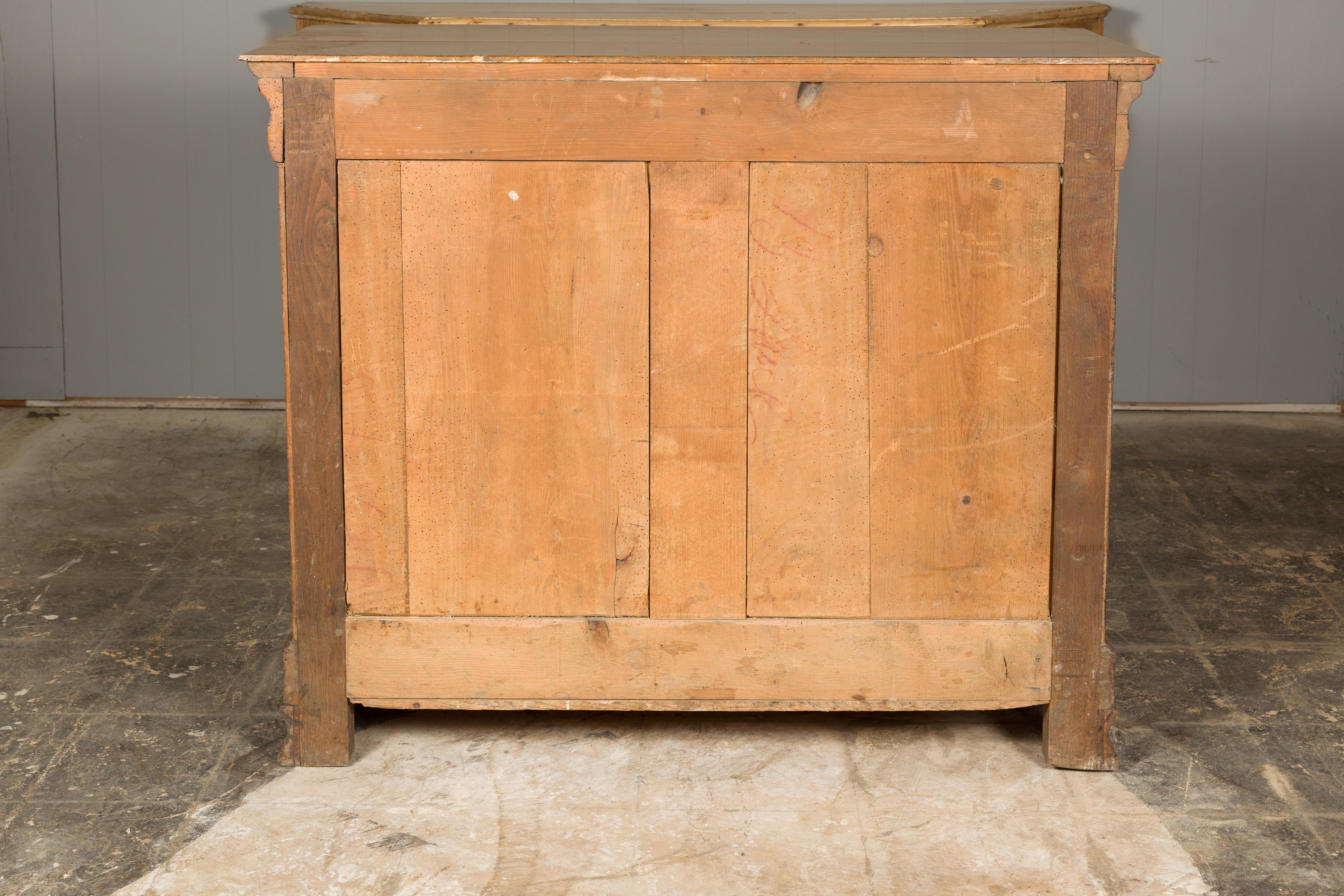 French Louis Philippe Style 19th Century Wooden Commode with Four Drawers For Sale 13