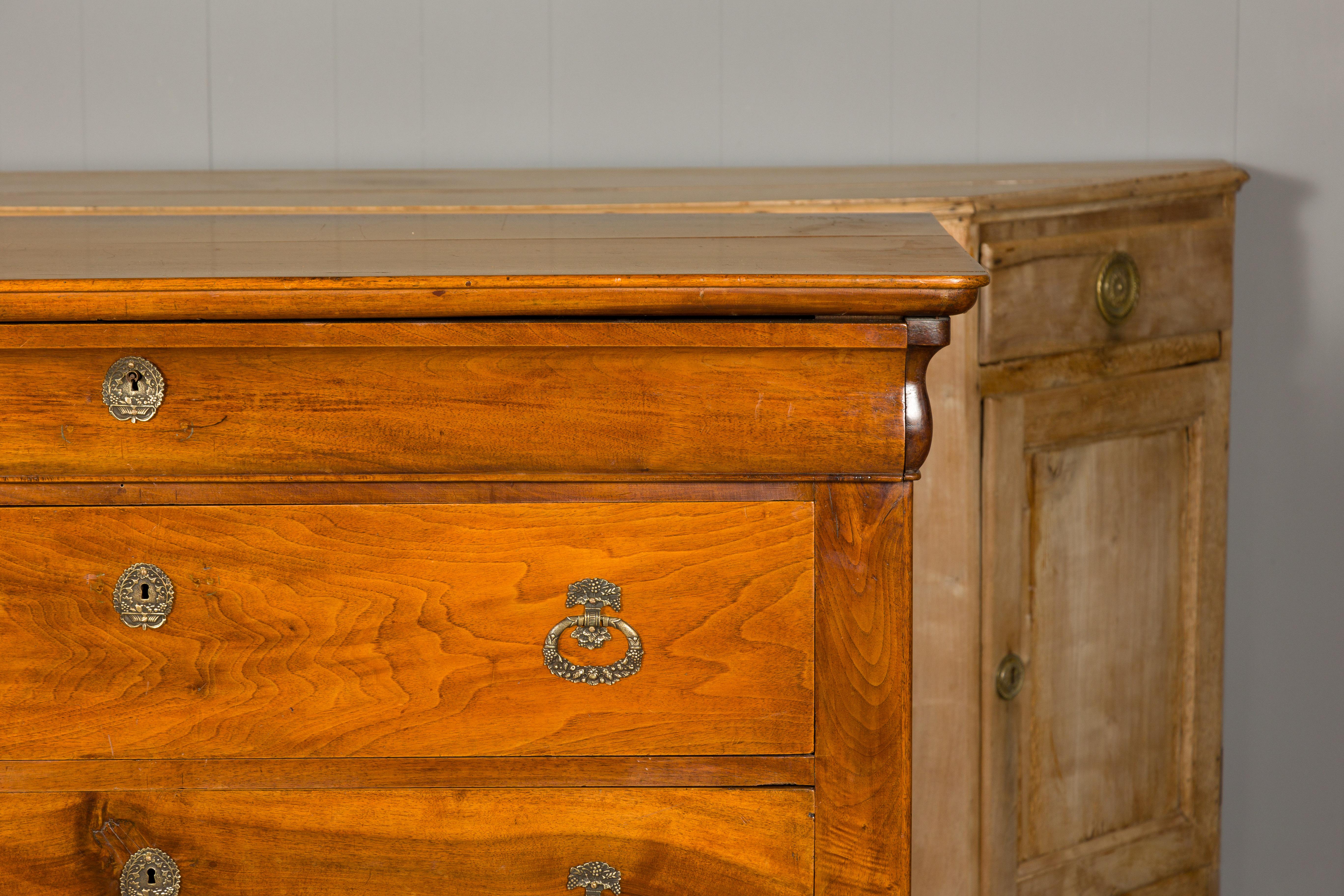 French Louis Philippe Style 19th Century Wooden Commode with Four Drawers In Good Condition For Sale In Atlanta, GA