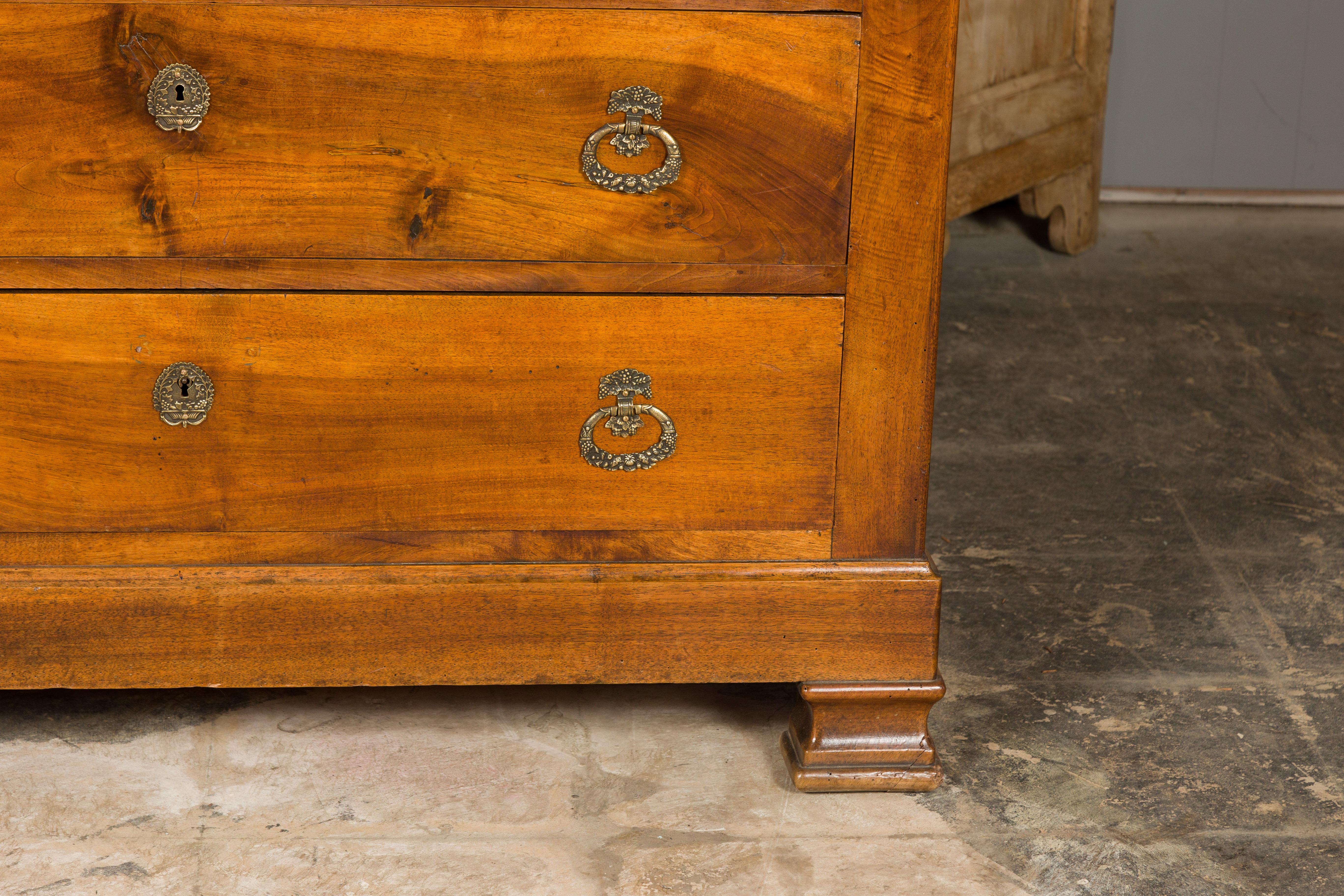 French Louis Philippe Style 19th Century Wooden Commode with Four Drawers For Sale 1