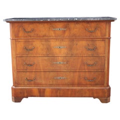French Louis Philippe Style Black Marble Top Four Drawer Chest of Drawers French Louis Philippe Style Black Marble Top Four Drawer Chest of Drawers