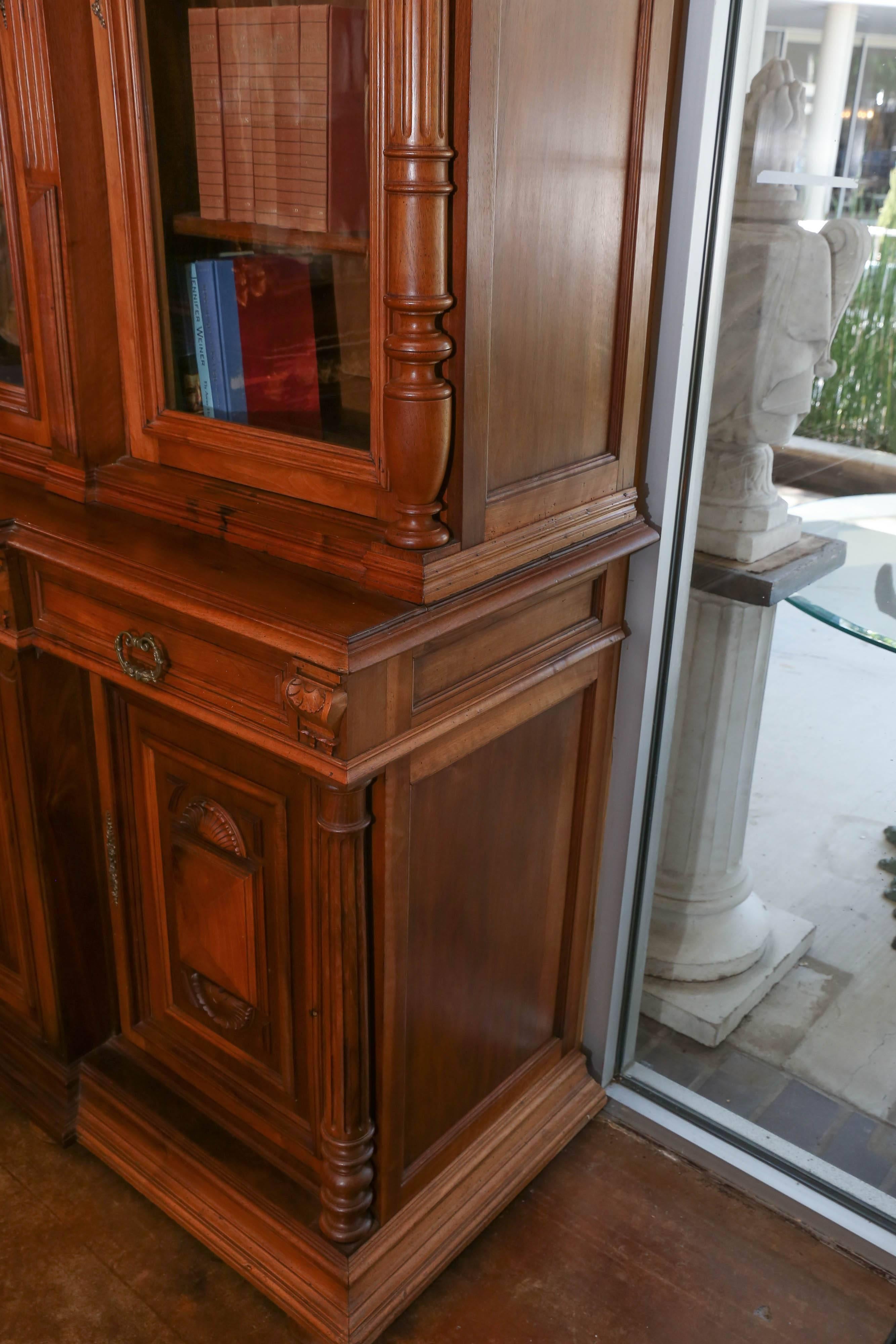 French Louis Philippe Style Bookcase 19th Century Walnut 4