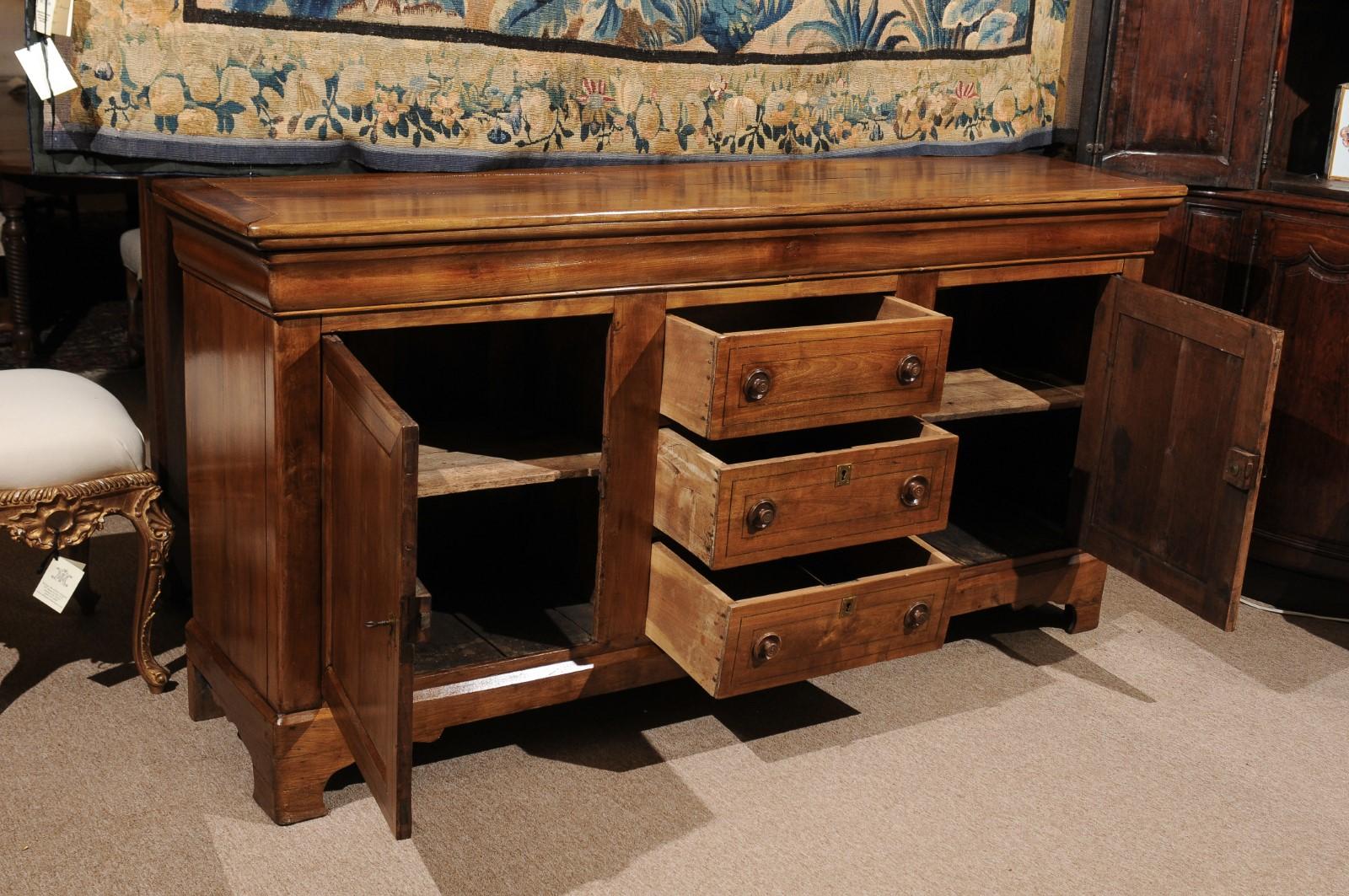 French Louis Philippe Style Fruitwood Enfilade, Late 19th Century 4
