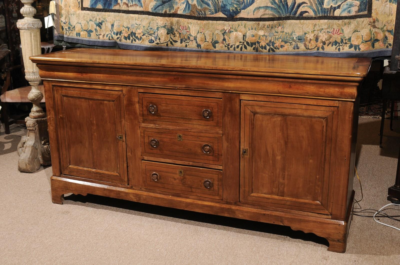 French Louis Philippe Style Fruitwood Enfilade, Late 19th Century 6