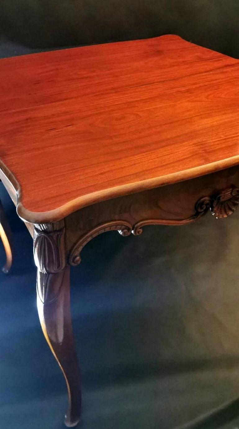 Sapele Wood French Louis Philippe Style Game Table For Sale
