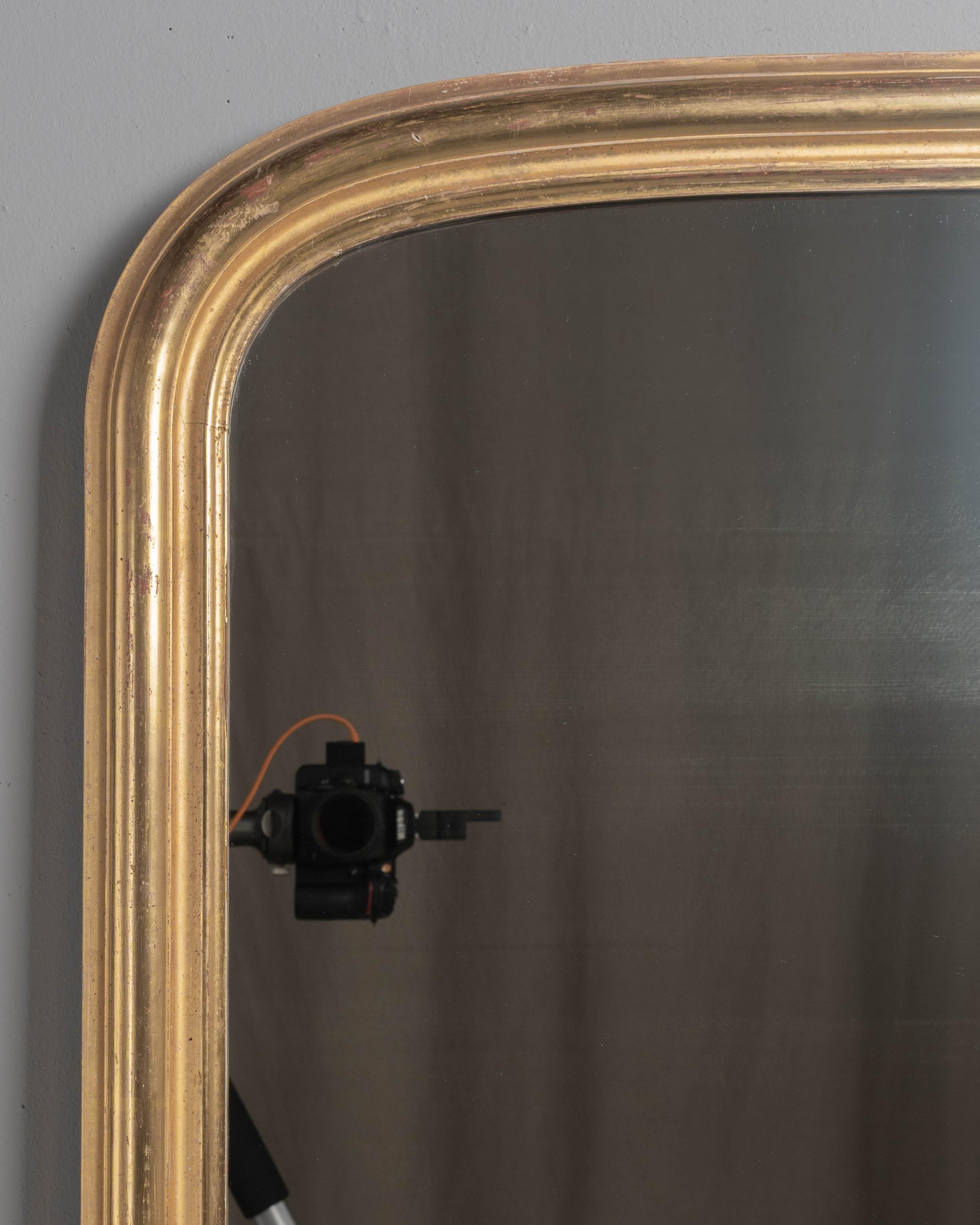 Hand-Crafted French Louis Philippe Style Gilded Mirror For Sale